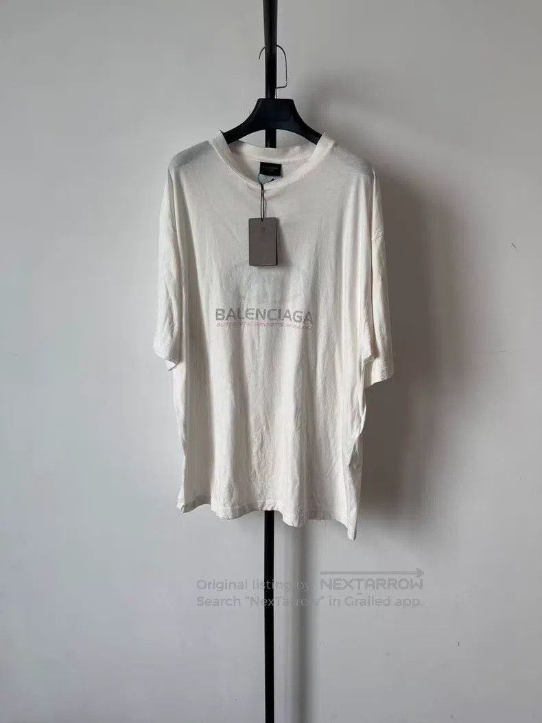 Balenciaga Balenciaga Distressed Blue Logo Letter Pattern Print Crewn Size US M / EU 48-50 / 2 - 1 Thumbnail