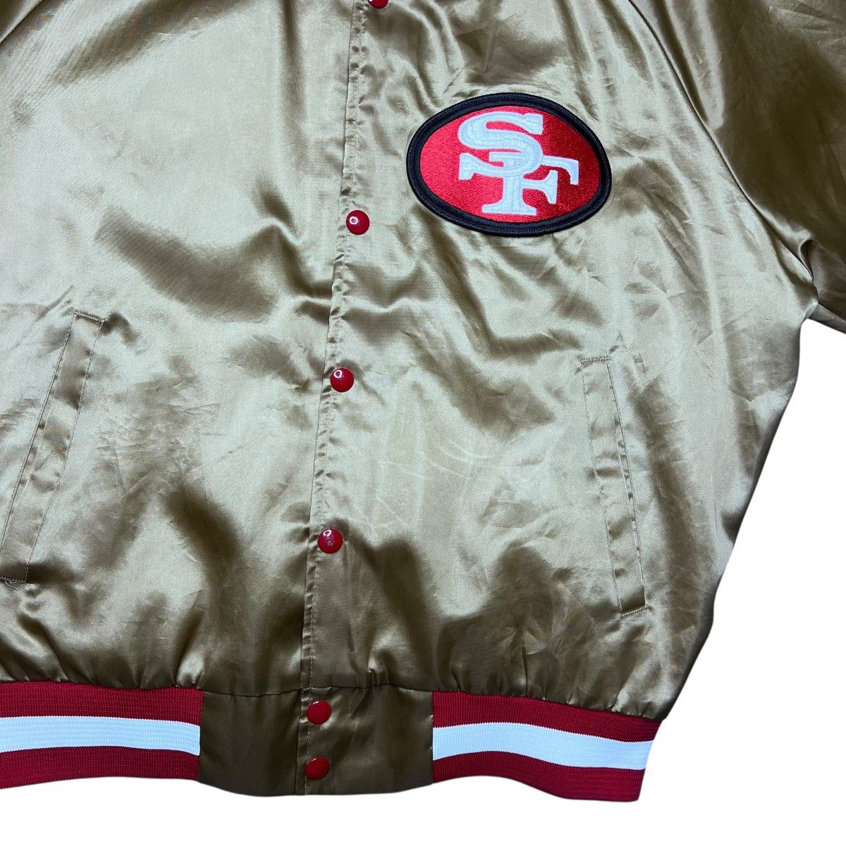 NFL San Francisco 49ers Chalk Line Plain Back Satin Jacket