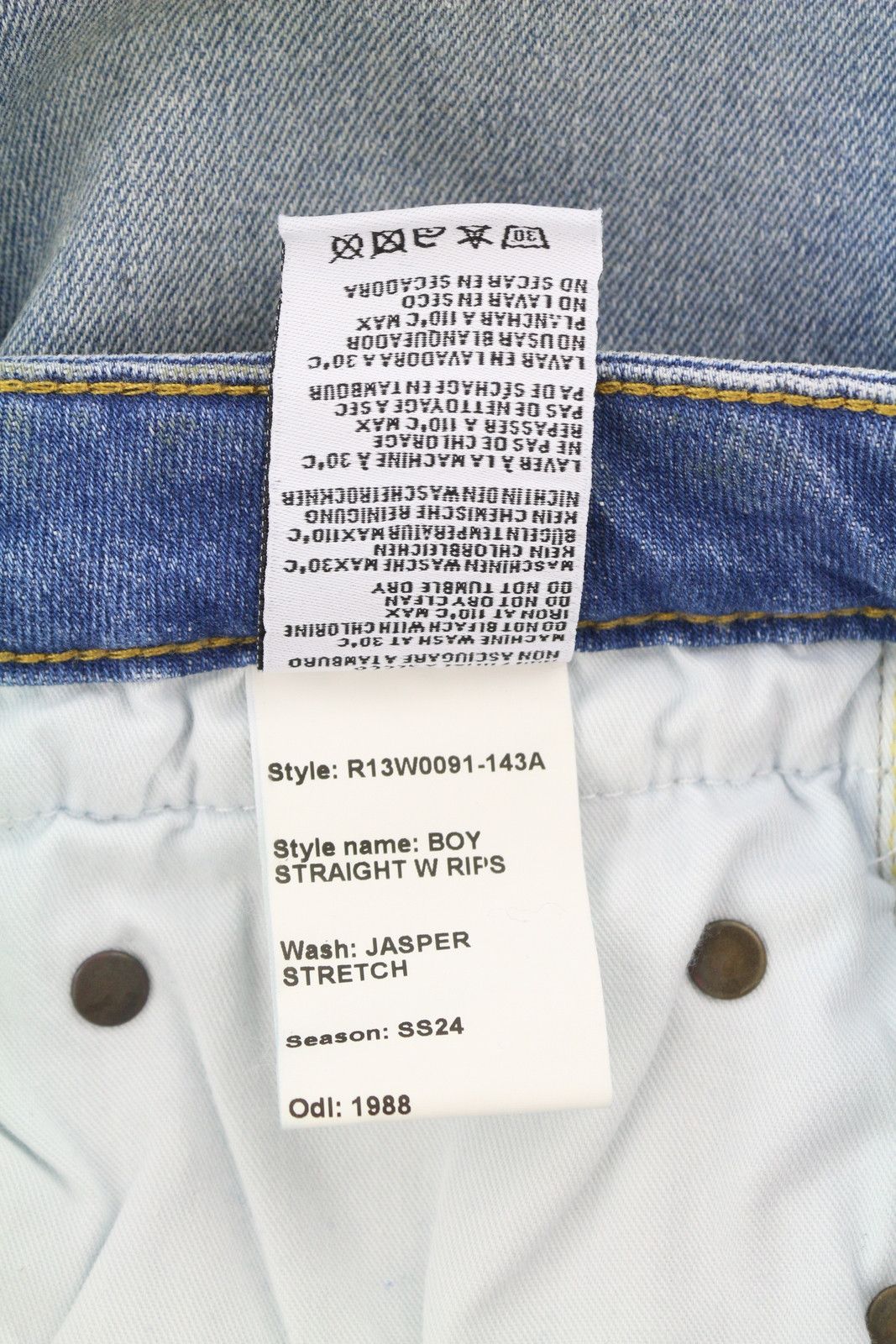 R13 BOY STRAIGHT W RIPS 27 Jasper Stretch Distress Jeans 86234 Size 27" / US 4 / IT 40 - 9 Thumbnail