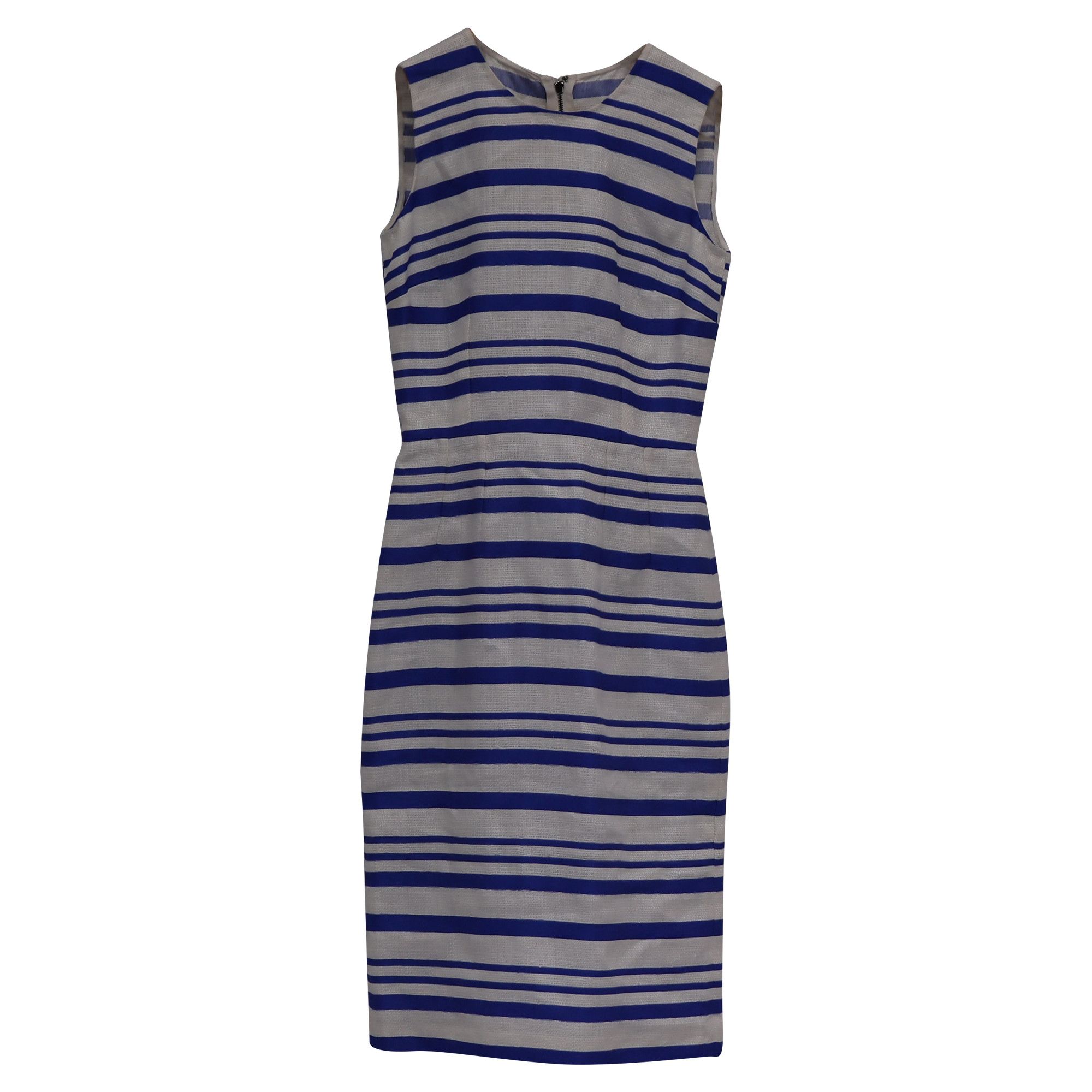 Dolce & Gabbana Dolce & Gabbana Striped Knee-Length Dress in Blue and White Size XXS / US 00 / IT 34 - 1 Thumbnail