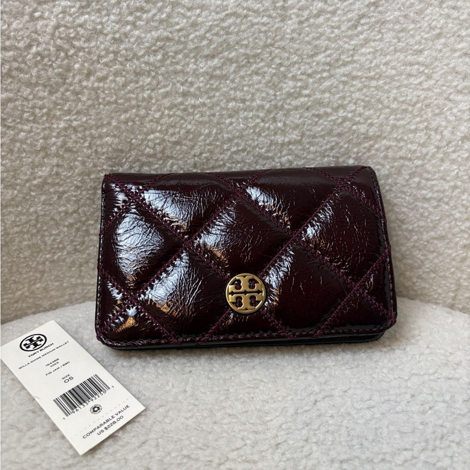 Tory Burch Tory Burch Burgundy Quilted Wallet NWT Size ONE SIZE - 1 Thumbnail