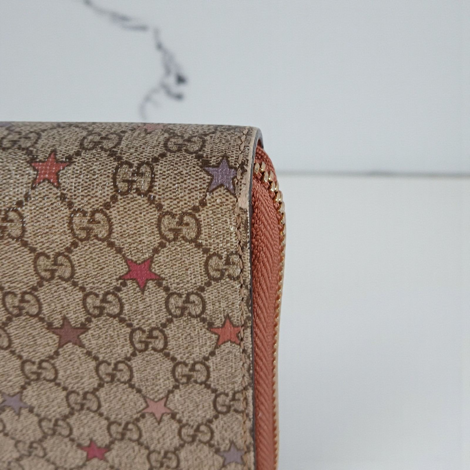 Gucci Gucci Micro GG Star Supreme Coated Canvas Zip Around Wallet Size ONE SIZE - 10 Thumbnail