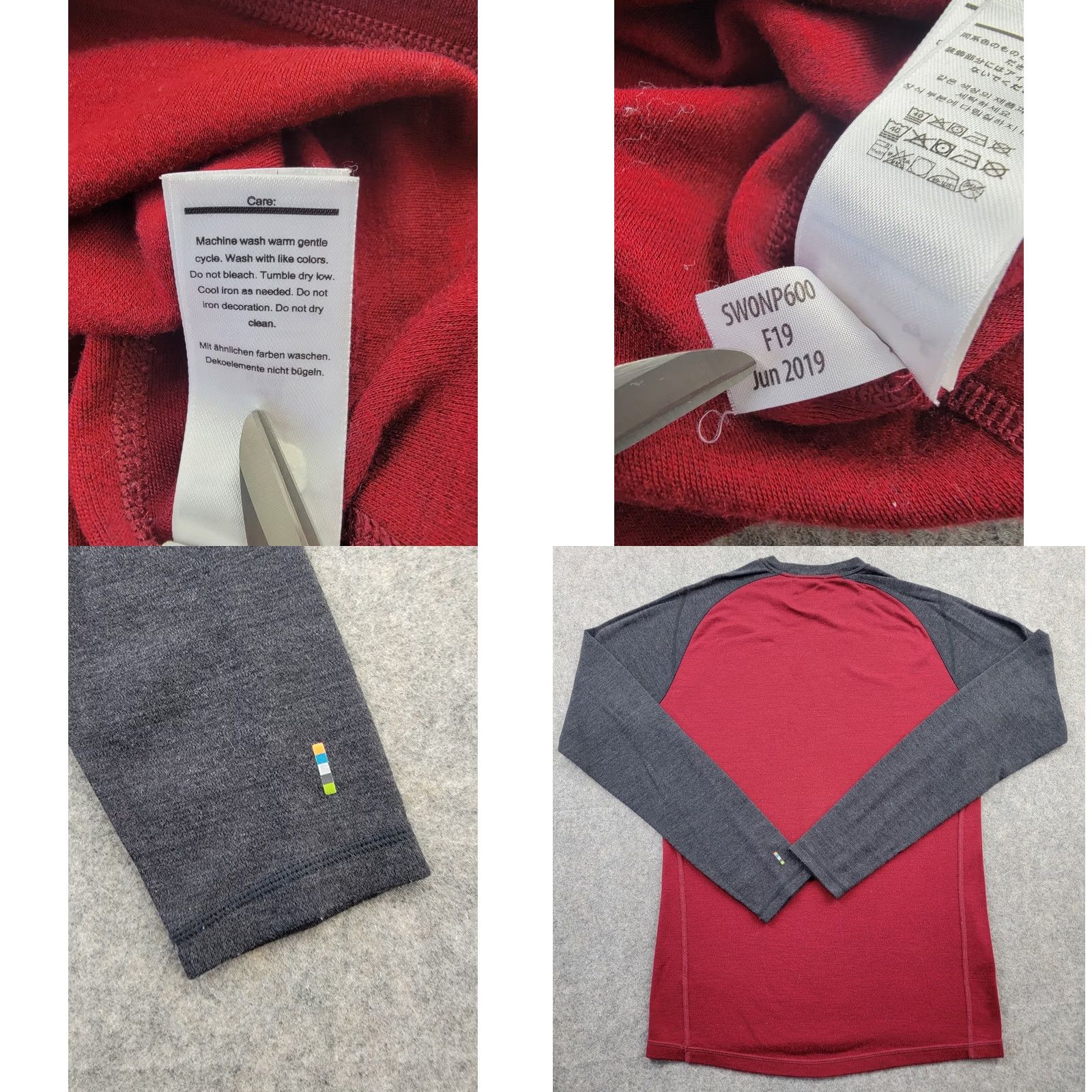 Smartwool VINTAGE Smartwool Shirt Mens Medium Merino 250 Base Layer Crew Red Gray 100% Merino Wool Size US M / EU 48-50 / 2 - 8 Thumbnail