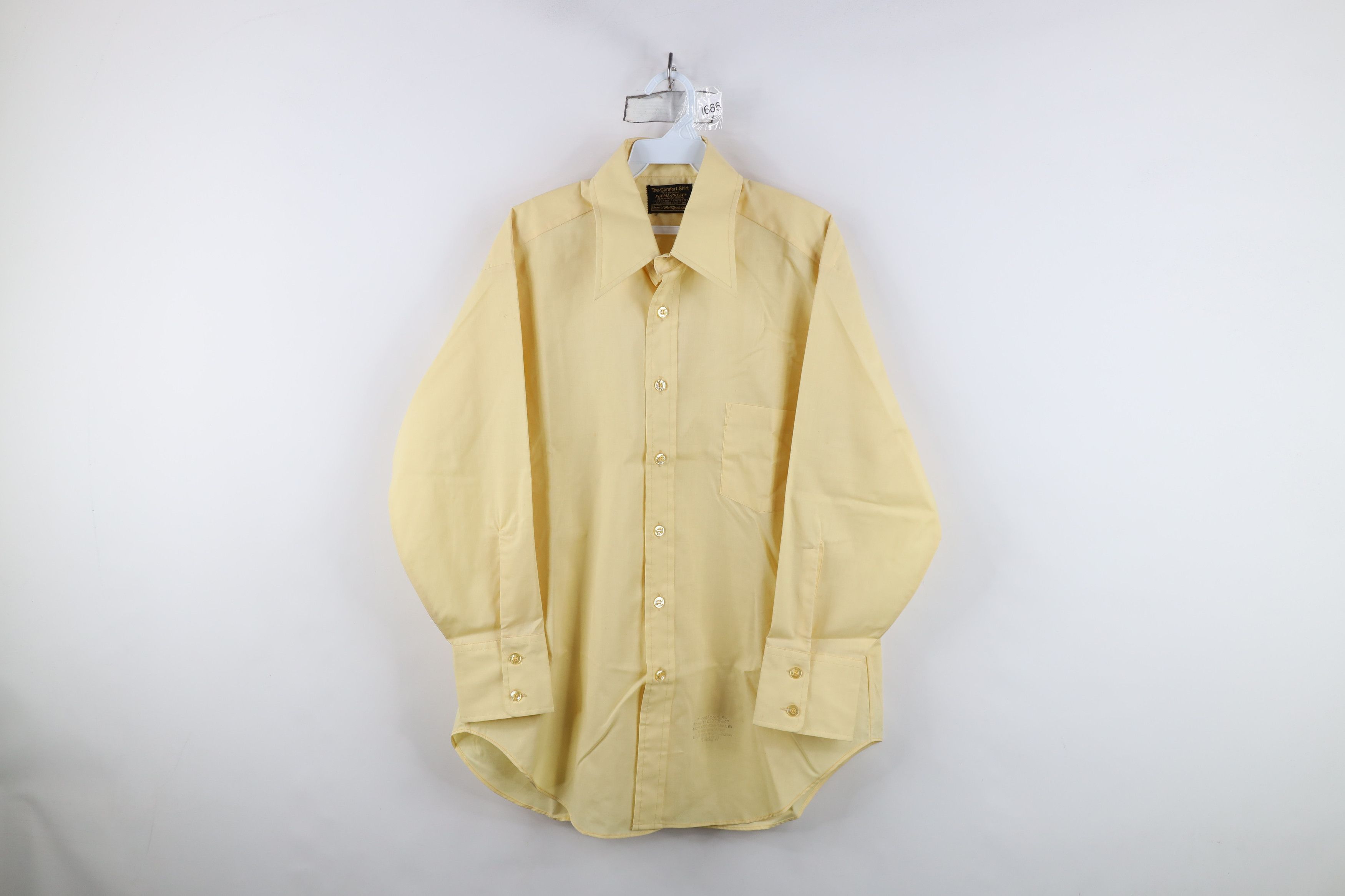 Vintage Vintage 70s Streetwear Collared Button Shirt Yellow Size US M / EU 48-50 / 2 - 1 Thumbnail
