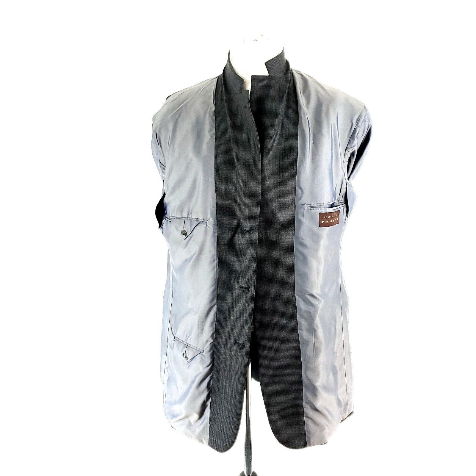 Oscar De La Renta Oscar De la Renta Profile Wool 3 Button Suit Jacket 44L Blac Size 44L - 9 Thumbnail