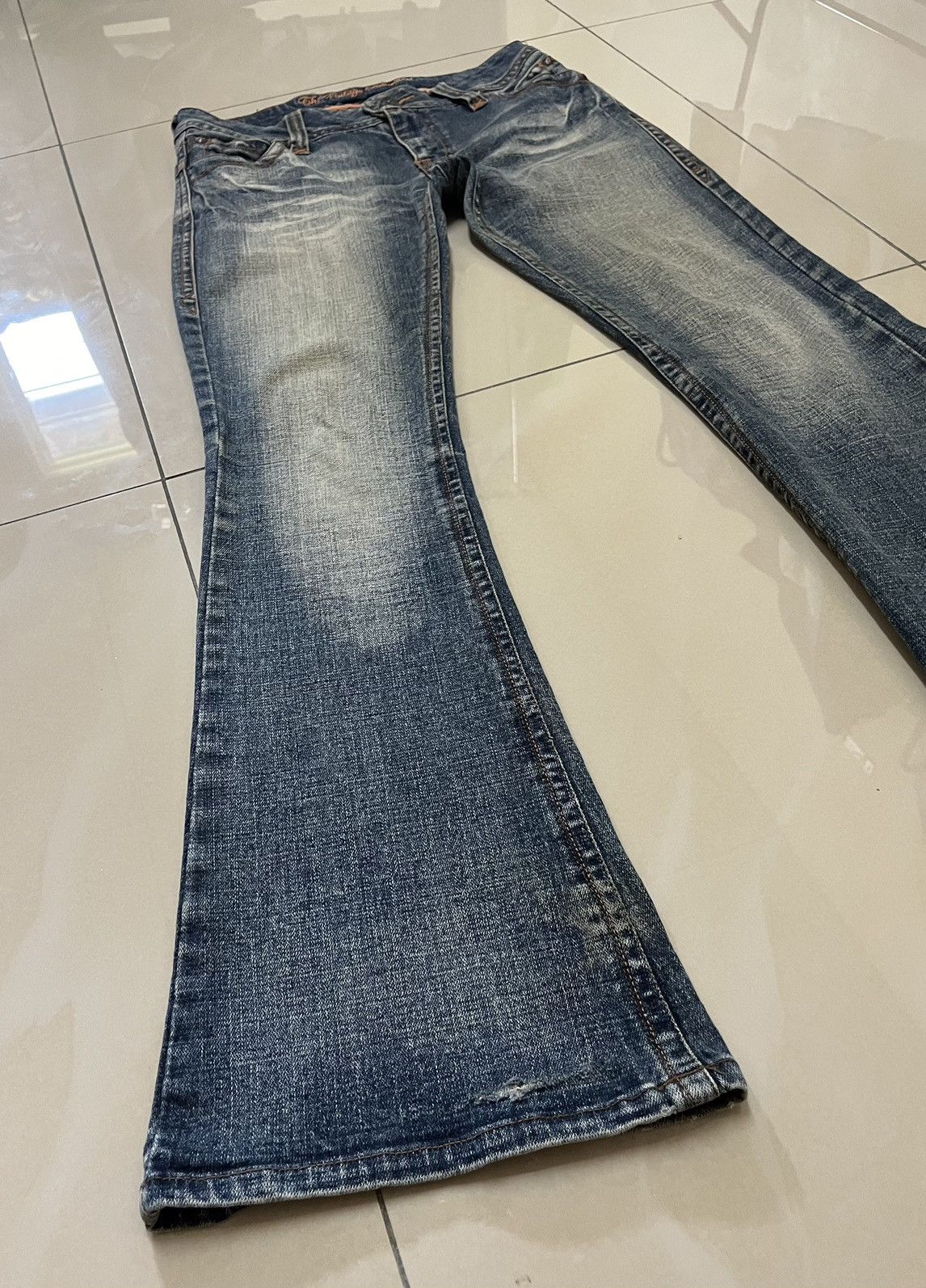 If Six Was Nine Flare Jeans Jessy Logan faded distressed low rise mud rusty Size US 30 / EU 46 - 2 Thumbnail