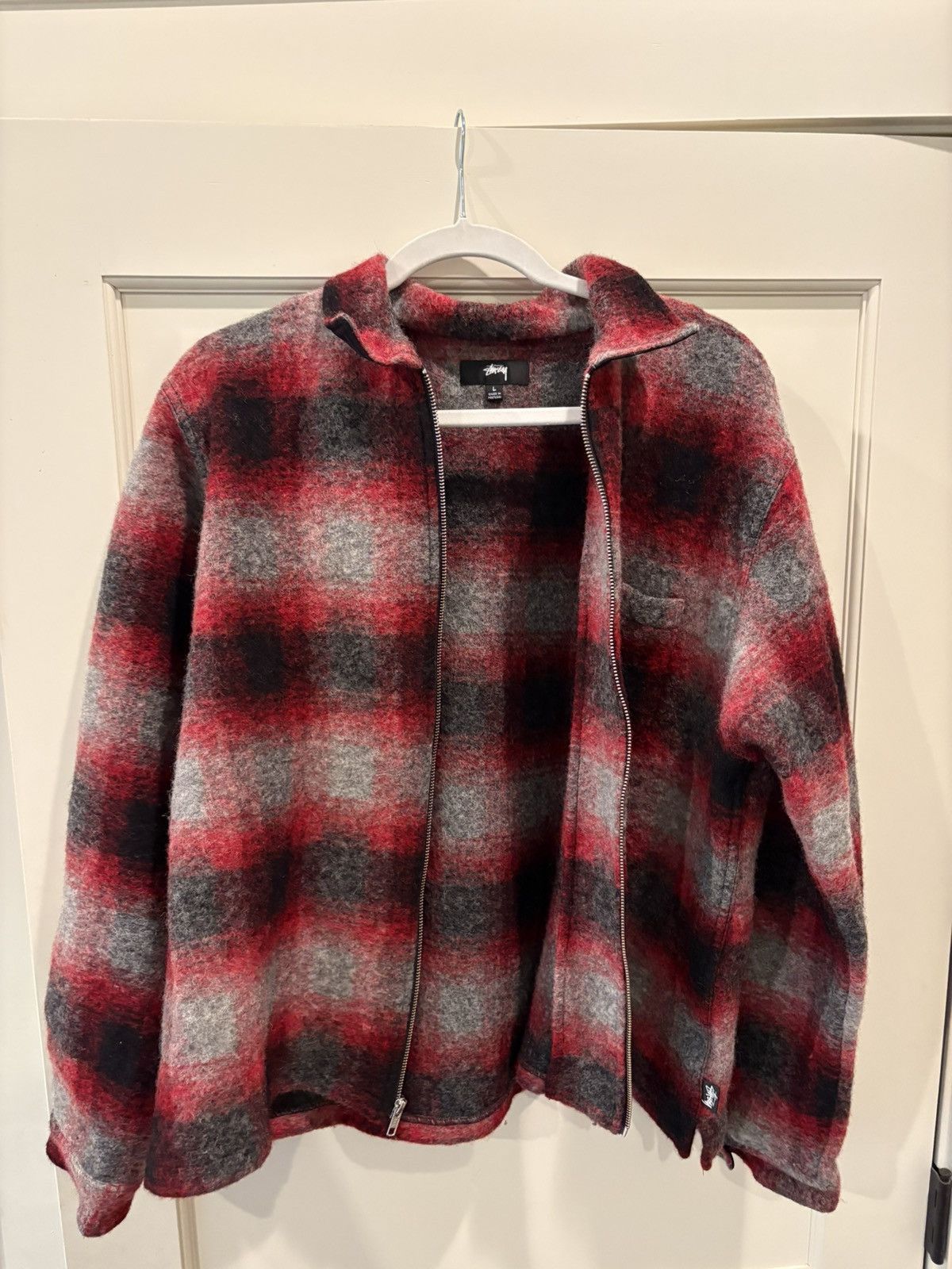 Stussy Stussy Plaid Sherpa Fleece Zip-Up Wool Jacket Large Size US L / EU 52-54 / 3 - 5 Thumbnail