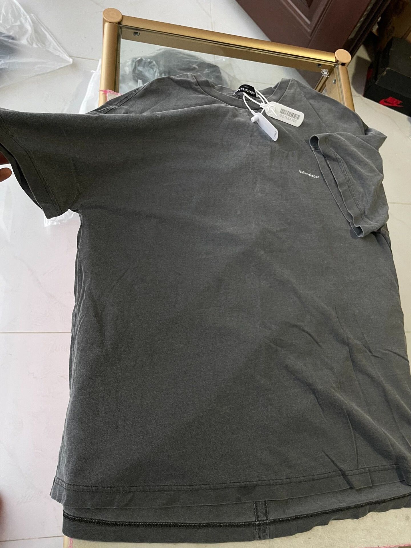 Balenciaga Balenciaga Washed Black Logo T-Shirt Size US S / EU 44-46 / 1 - 1 Thumbnail