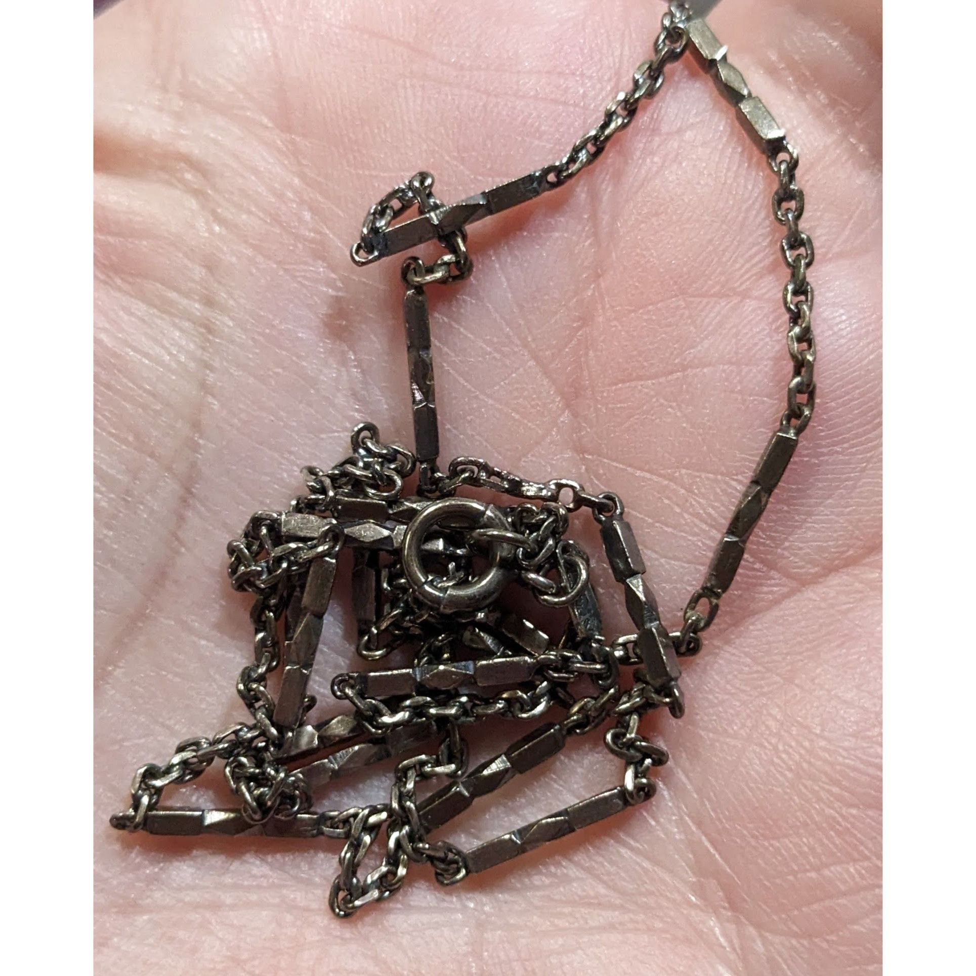 Other Metallic Gunmetal Tone Station Link Chain Size ONE SIZE - 5 Thumbnail