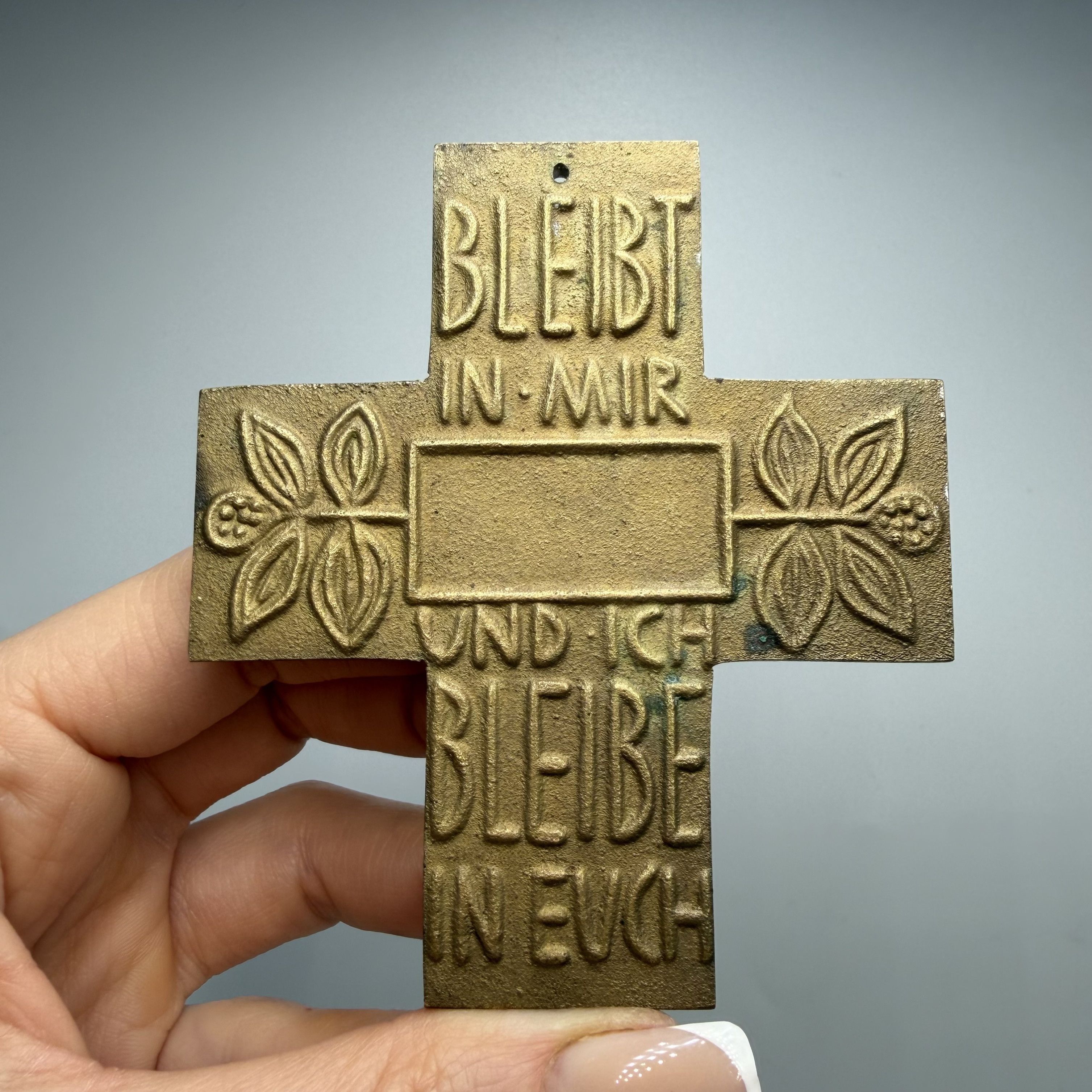 Vintage Vintage Bronze Christian Wall Cross Religious Decor 9.5cm Size ONE SIZE - 7 Thumbnail
