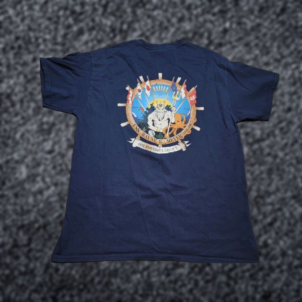 Gildan US Navy USS Wayne E. Meyer DDG-108 Deployment T-Shirt Mens Large Blue Size US L / EU 52-54 / 3 - 1 Thumbnail
