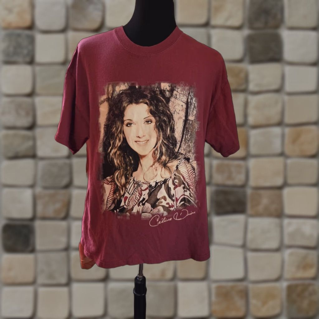 Celine VINTAGE Celine Dion T-Shirt Pop Promo 2000s Red XL Adult Size US XL / EU 56 / 4 - 1 Thumbnail