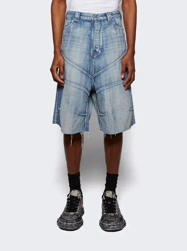 Balenciaga KNEE DART DENIM SHORTS Size US 34 / EU 50 - 1 Thumbnail