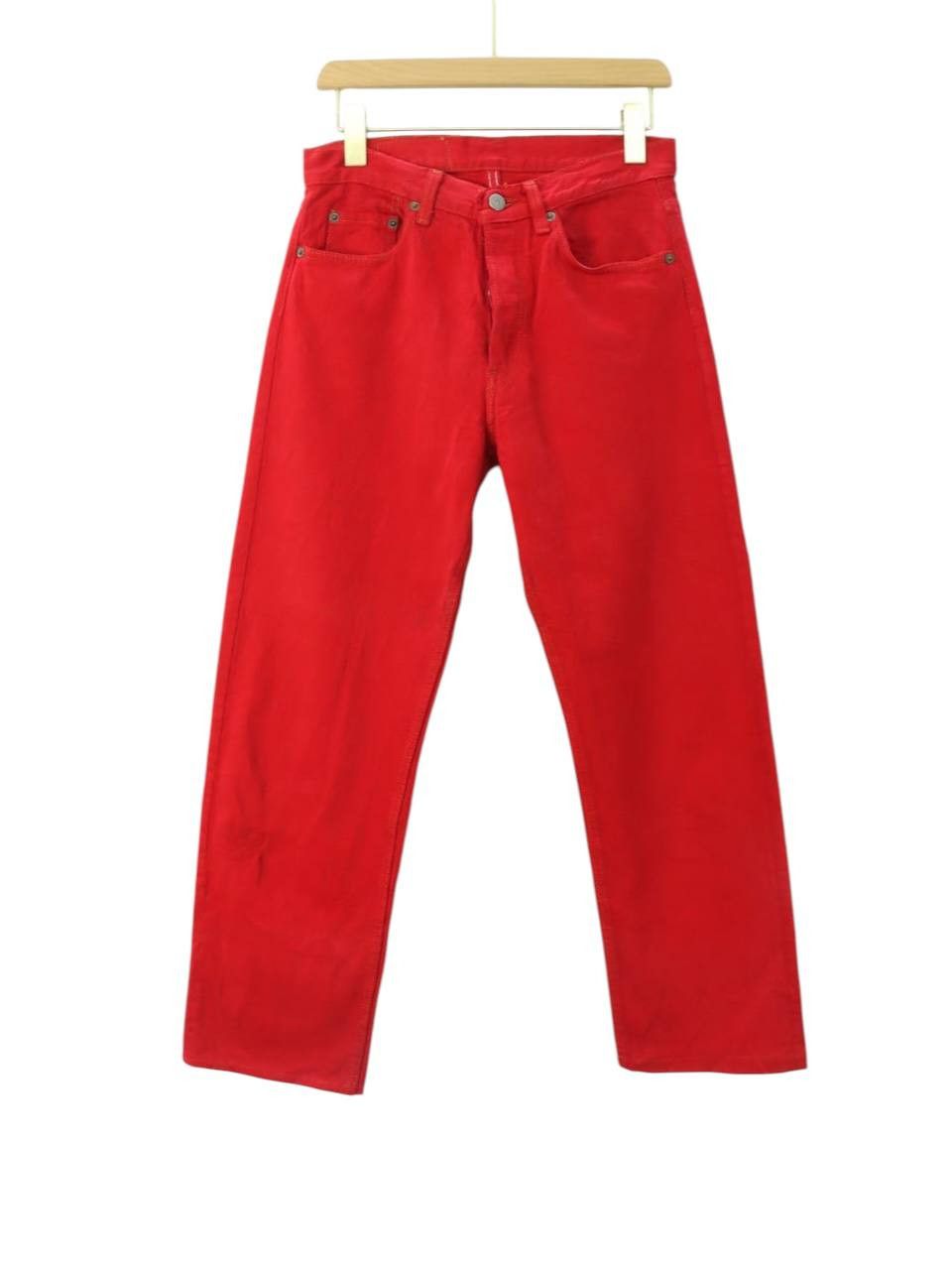 Levi's × Vintage Vtg. Levis 501 Red Distressed Jeans MADE IN USA Size US 28 / EU 44 - 1 Thumbnail