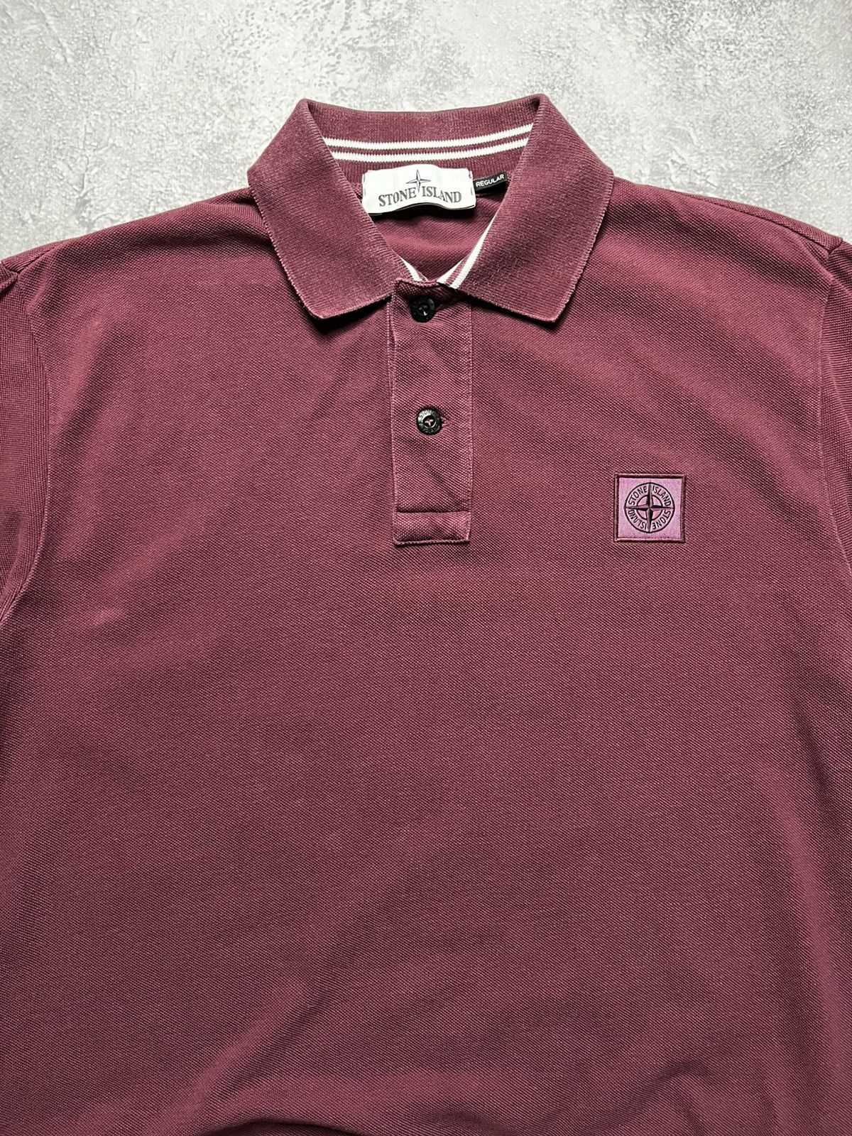 Stone Island Stone Island Long Sleeve Polo Patch Program Burgundy Men’s S Size US S / EU 44-46 / 1 - 4 Thumbnail