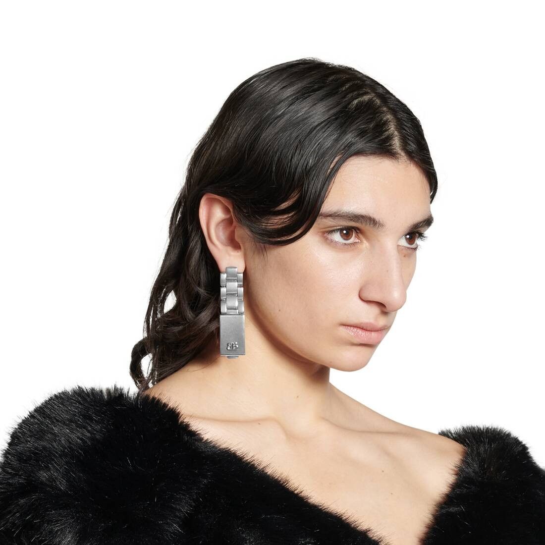 Balenciaga o1tr1nto0326 Size: OS / 24/7 Earrings in Silver Size ONE SIZE - 5 Thumbnail