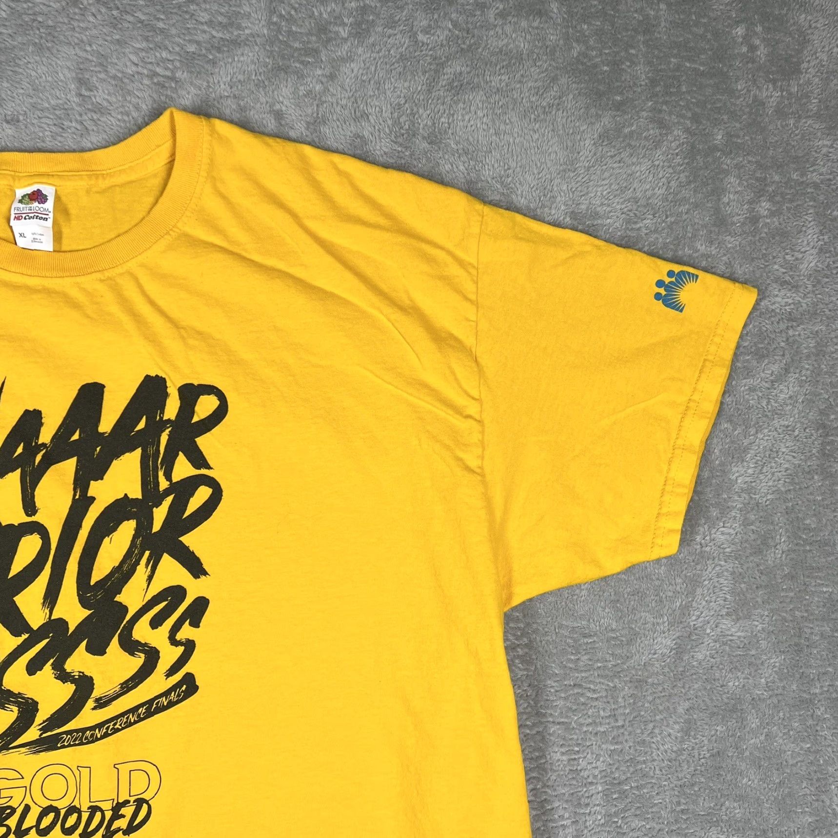 Fruit Of The Loom Golden State Warriors T-Shirt XL Men Yellow 2022 Conference Finals Gold Blooded Warriors Logo Size US XL / EU 56 / 4 - 4 Thumbnail