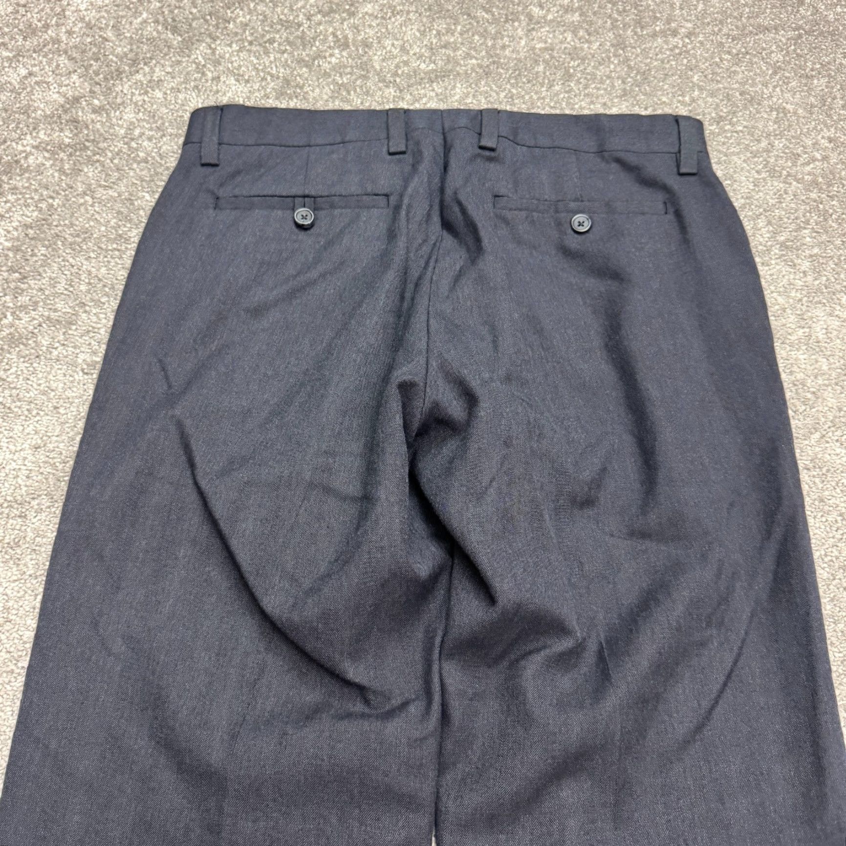Banana Republic Banana Republic Slim Dress Pants Men 33x32 Blue Flat Front Straight Dress Pants Size US 33 - 7 Thumbnail