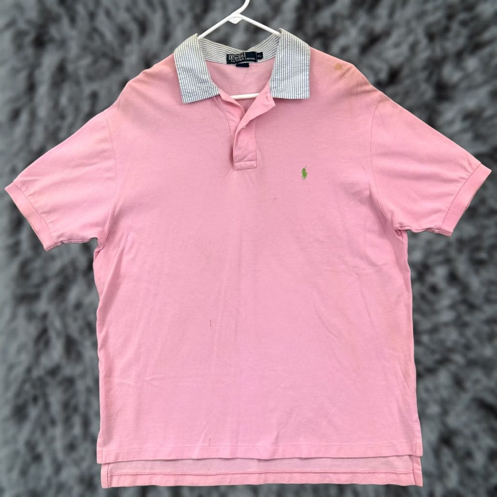 Ralph Lauren VINTAGE Polo Ralph Lauren Shirt Mens XL Pink Polo Collar 90s Pony Golf Casual Size US XL / EU 56 / 4 - 1 Thumbnail