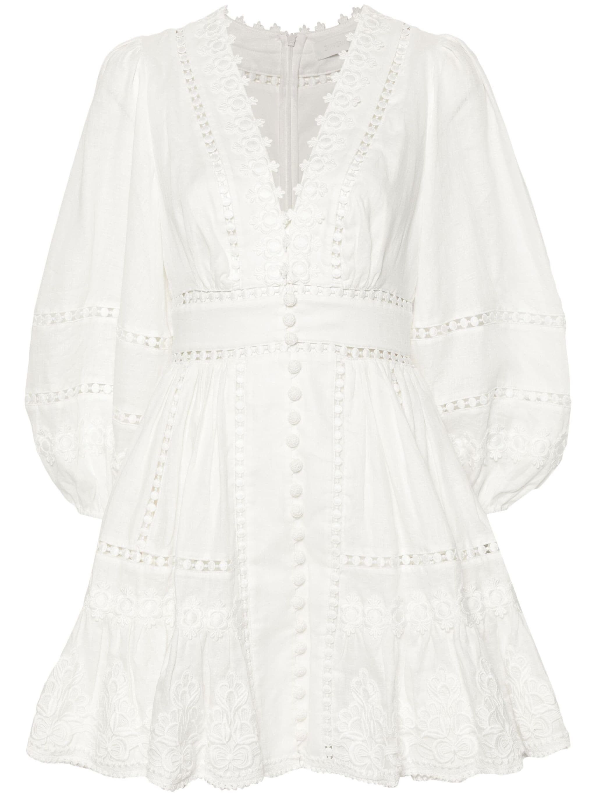 Zimmermann Aliane Embroidered Short Dress