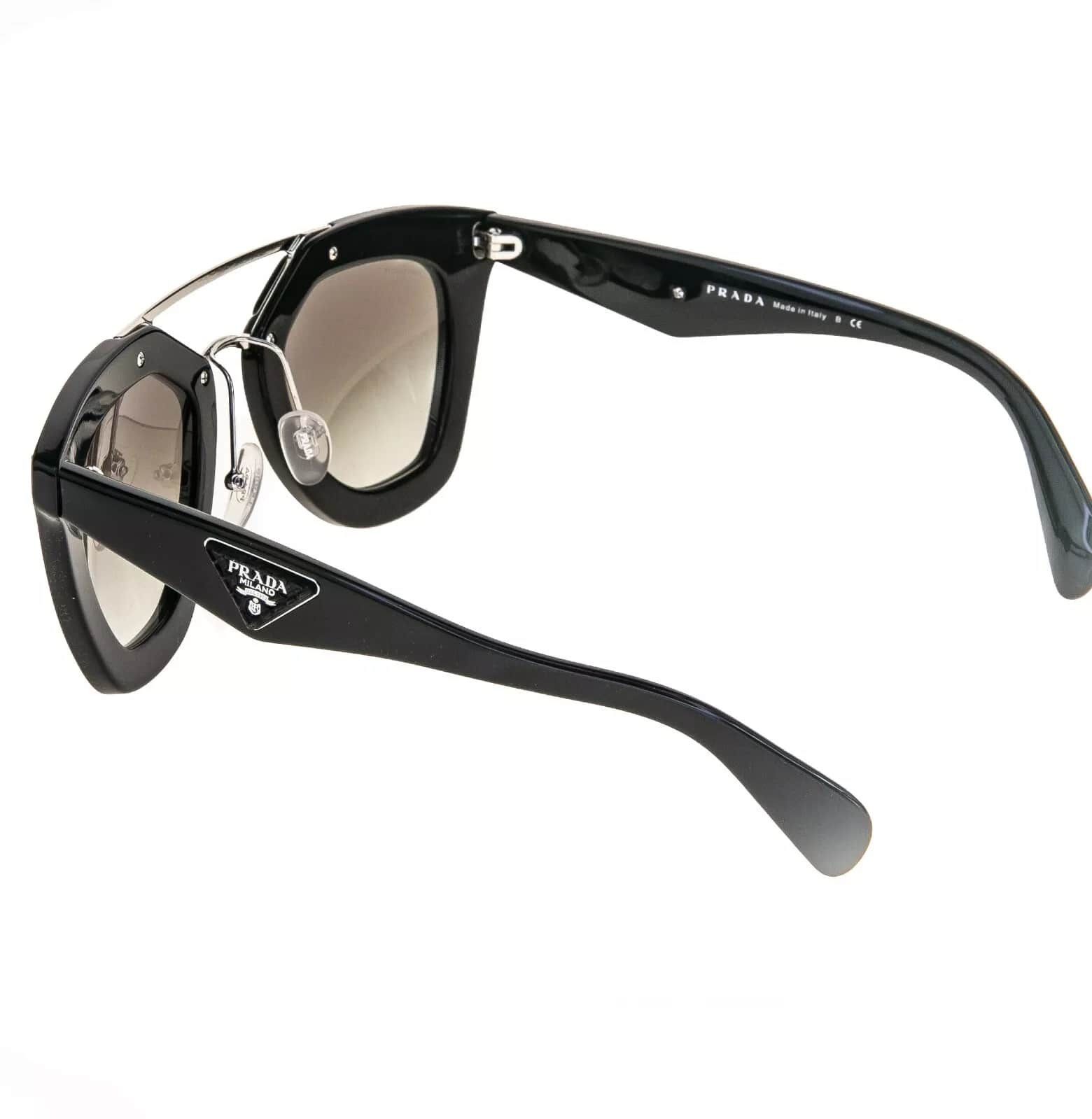 Prada PRADA 14S Cinema ORNATE SAFFIANO PR14SS Black Sunglasses Size ONE SIZE - 2 Thumbnail