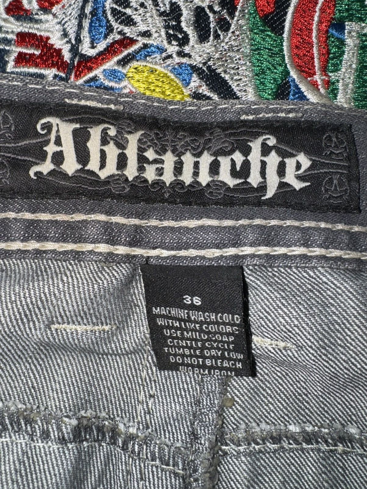 Vintage Y2K Affliction Style Cross Baggy Jeans Opium Black Denim | Grailed