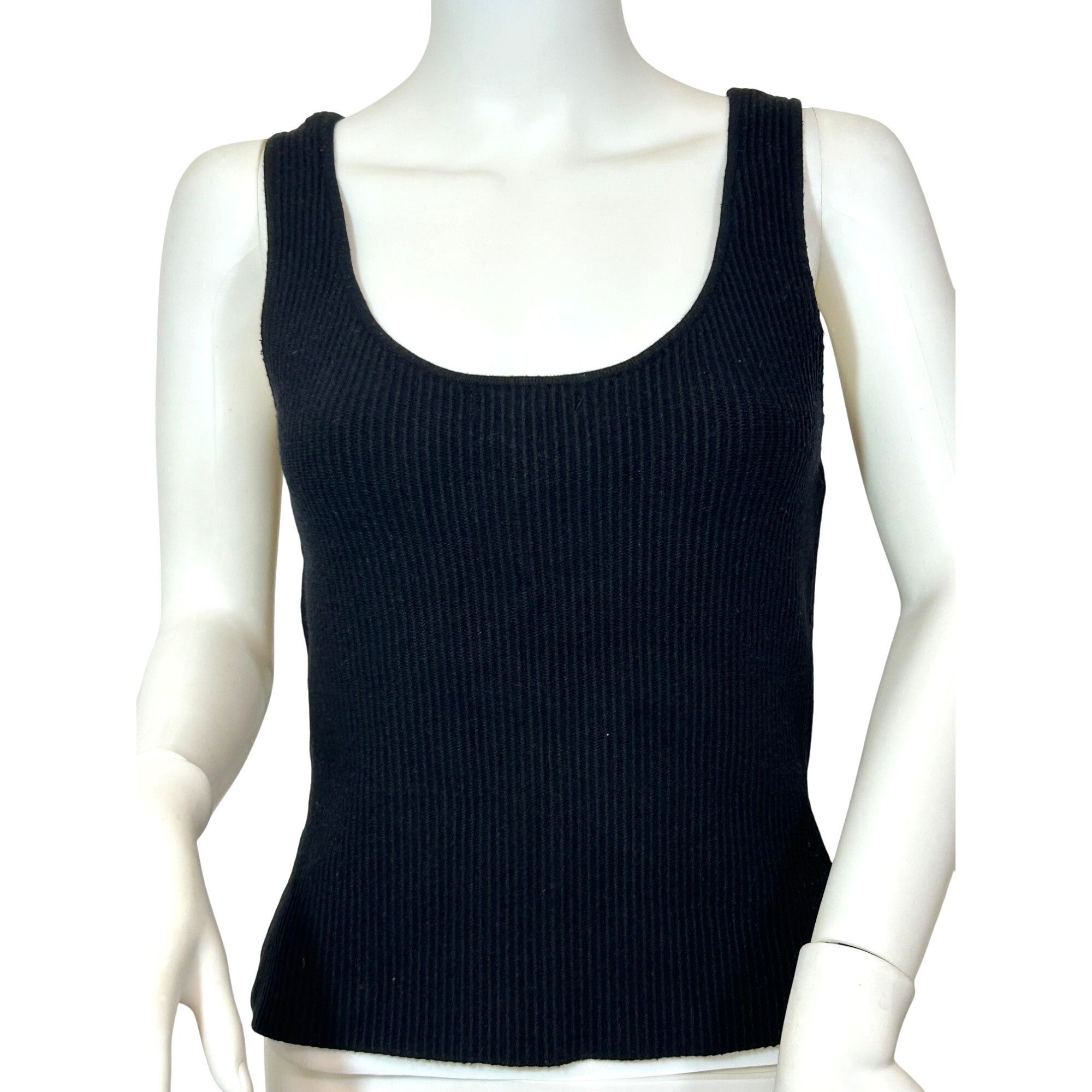 AQUA Aqua Women’s Ribbed Tank Top Black M Stretch Workout Dance A Size M / US 6-8 / IT 42-44 - 1 Thumbnail