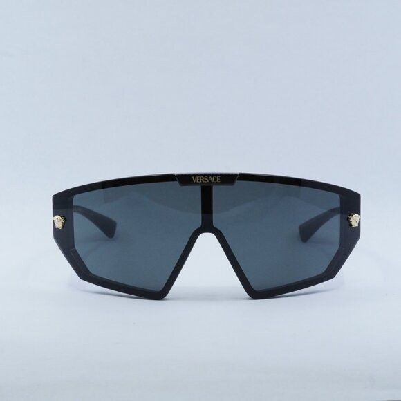 Versace Versace VE4461 GB1/87 Sunglasses Black Shield Frame Size ONE SIZE - 2 Thumbnail