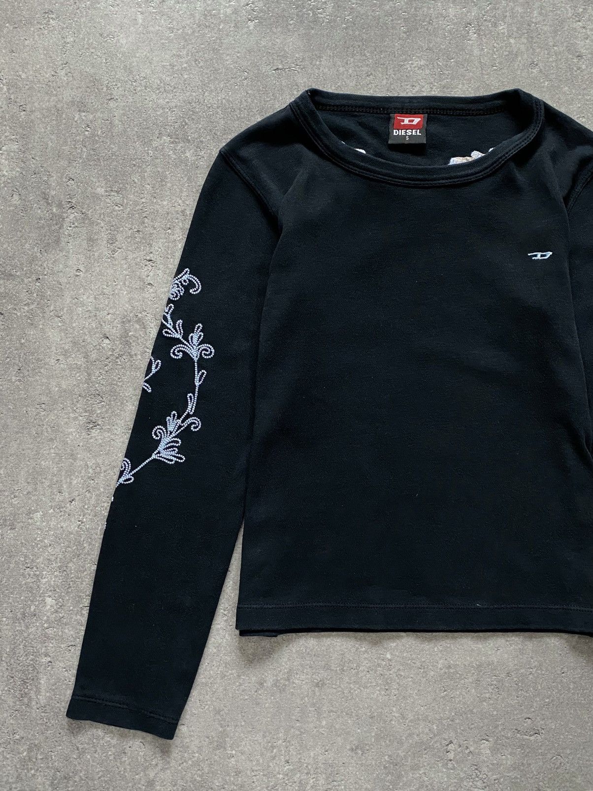 Diesel Diesel Long Sleeve 3/4 Black Washed Floral Multiprint Size S / US 4 / IT 40 - 3 Thumbnail