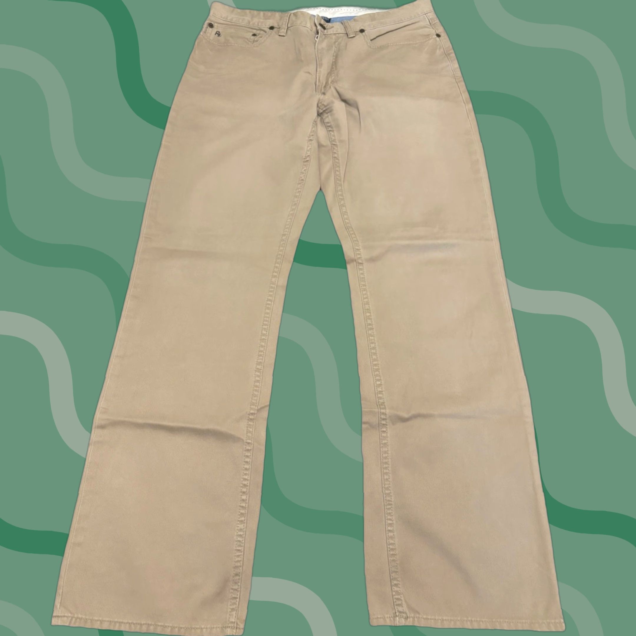 Polo Ralph Lauren VINTAGE Polo Ralph Lauren Flat Front Khaki Classic Fit Pants 34x32 Mens Beige Cotton 34 Khakis Pants Regular Men Size US S / EU 44-46 / 1 - 1 Thumbnail