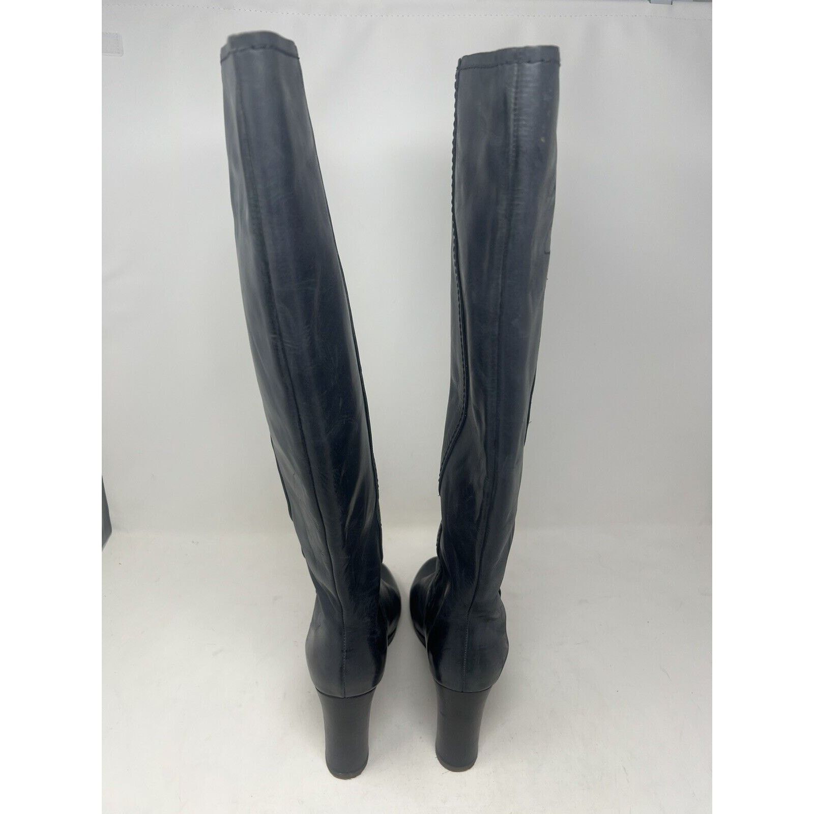 Chloe CHLOE Black Leather Wooden Heel Tall Boots, Size 39 Italy Size US 8.5 / IT 38.5 - 5 Thumbnail