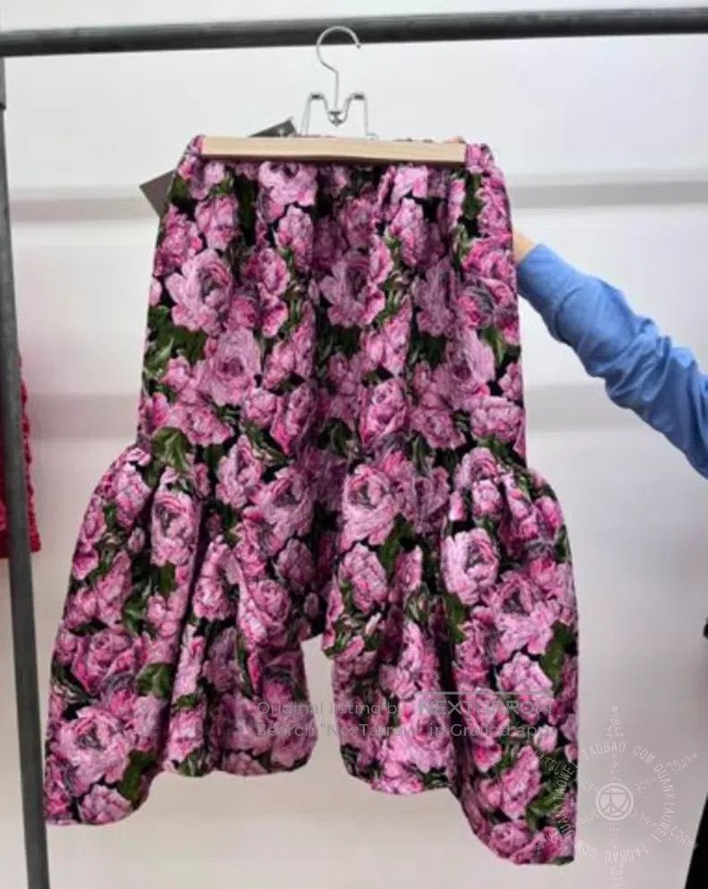 Comme des Garcons Comme Des Garcons size S Pink Flower Patchwork Casual Pant Size 23" - 3 Thumbnail
