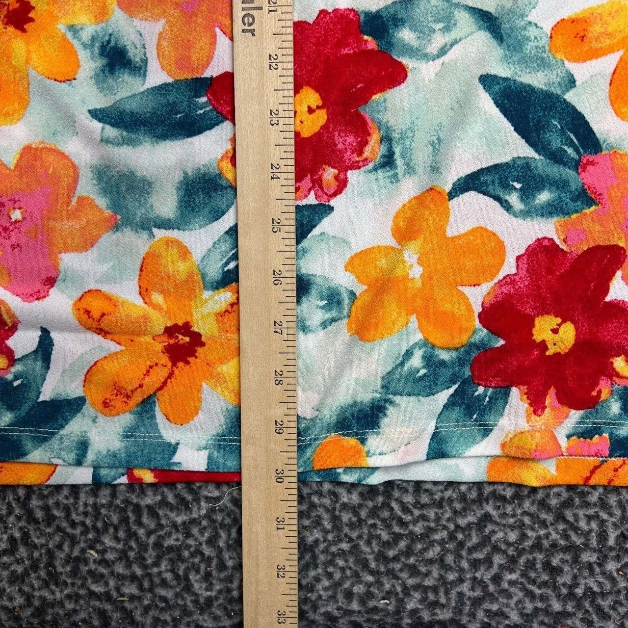 Other LulaRoe Top Women Red Orange Floral Cori Collared New 2XL Size XXL / US 16-18 / IT 52-54 - 6 Thumbnail
