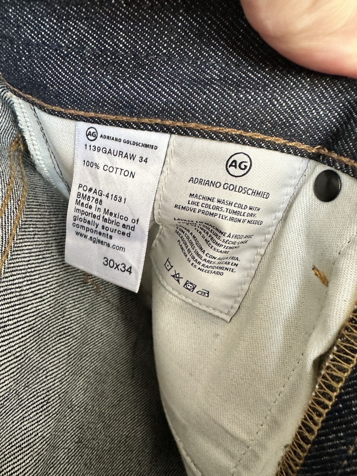 AG Adriano Goldschmied AG Dylan Slim Skinny Jeans 30x34 Dark Wash Indigo Selvedge Size US 30 / EU 46 - 12 Thumbnail