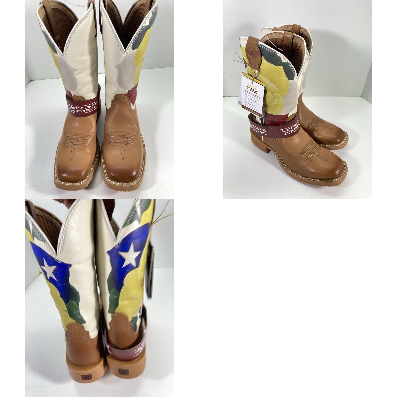 Twisted X Twisted X Boots Western Olivia Bennett Yellow Rose Texas Boots Women Size 8 B NWT Brown Leather Rose Theme Ladies 8 Womens Size US 8 / IT 38 - 10 Thumbnail
