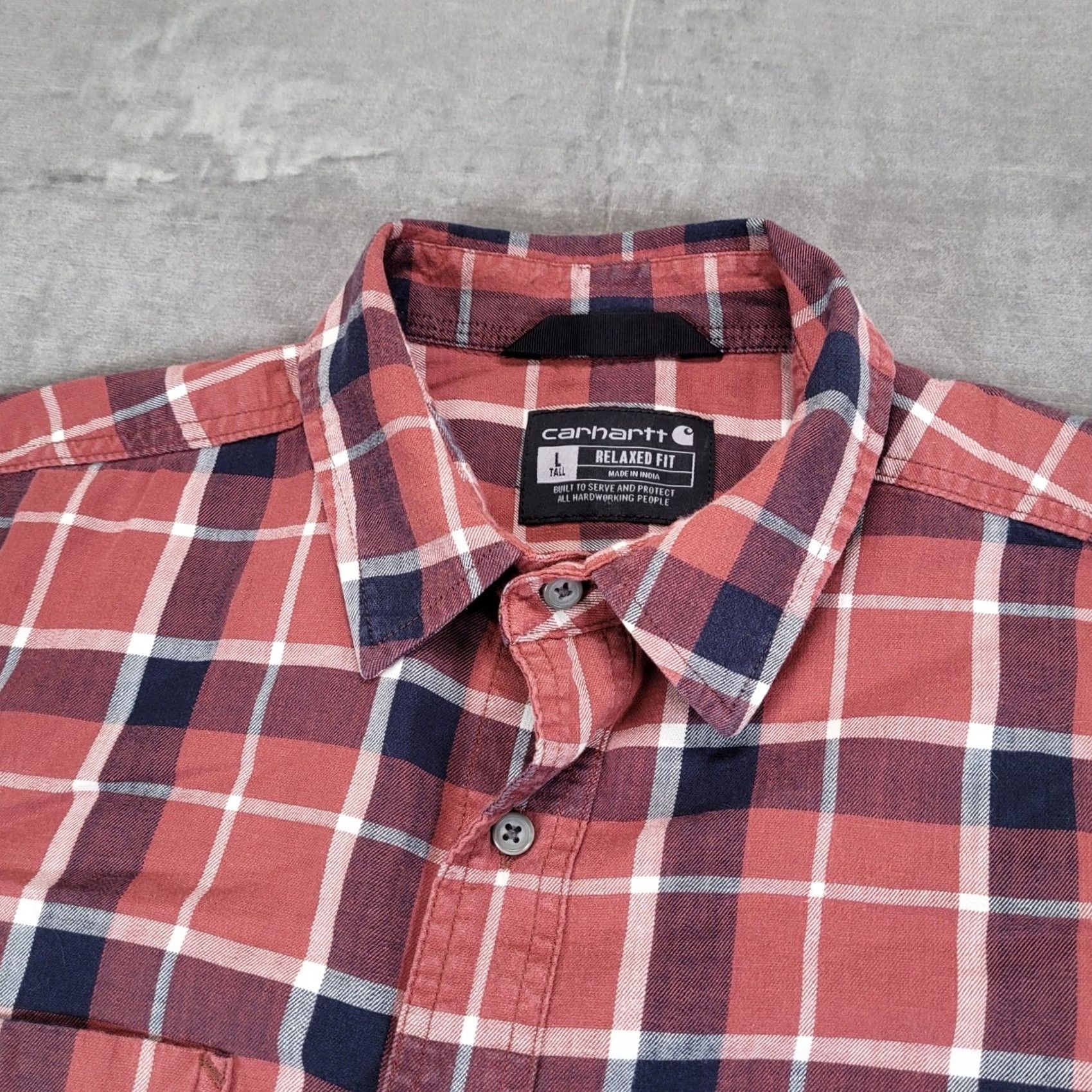 Carhartt Carhartt Mens Shirt Relaxed Fit Flannel Large Tall Red Plaid Short Sleeve Size US L / EU 52-54 / 3 - 6 Thumbnail