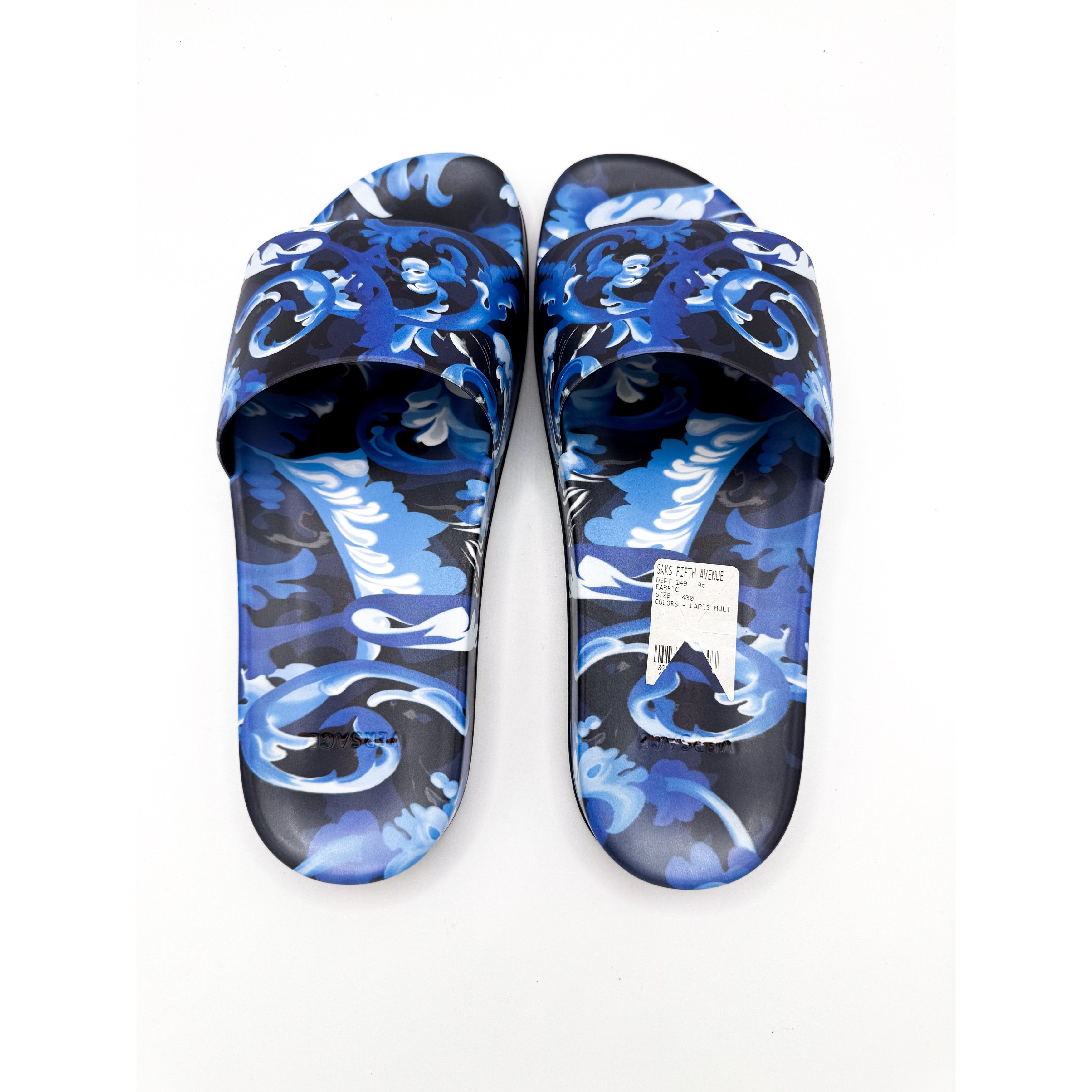 Versace Versace Blue Baroccoflage Slides US 10 / EU 43 Size US 10 / EU 43 - 6 Thumbnail