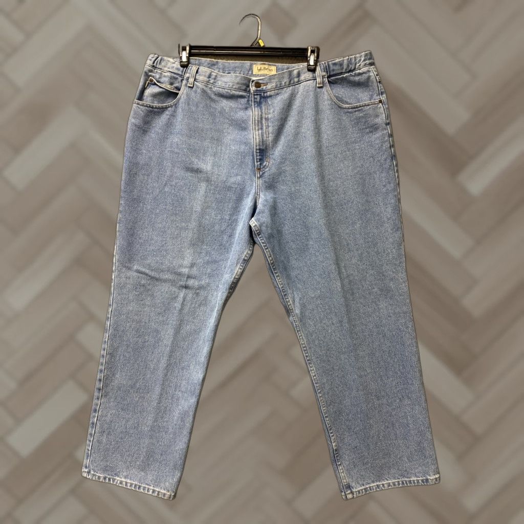 Vintage LL Bean Jeans Denim Comfort Waist Straight Leg 46x29 46x29.5 Regular Men Blue Cotton Denim 29.5in Inseam Straight Classic 0367 Size US 30 / EU 46 - 1 Thumbnail