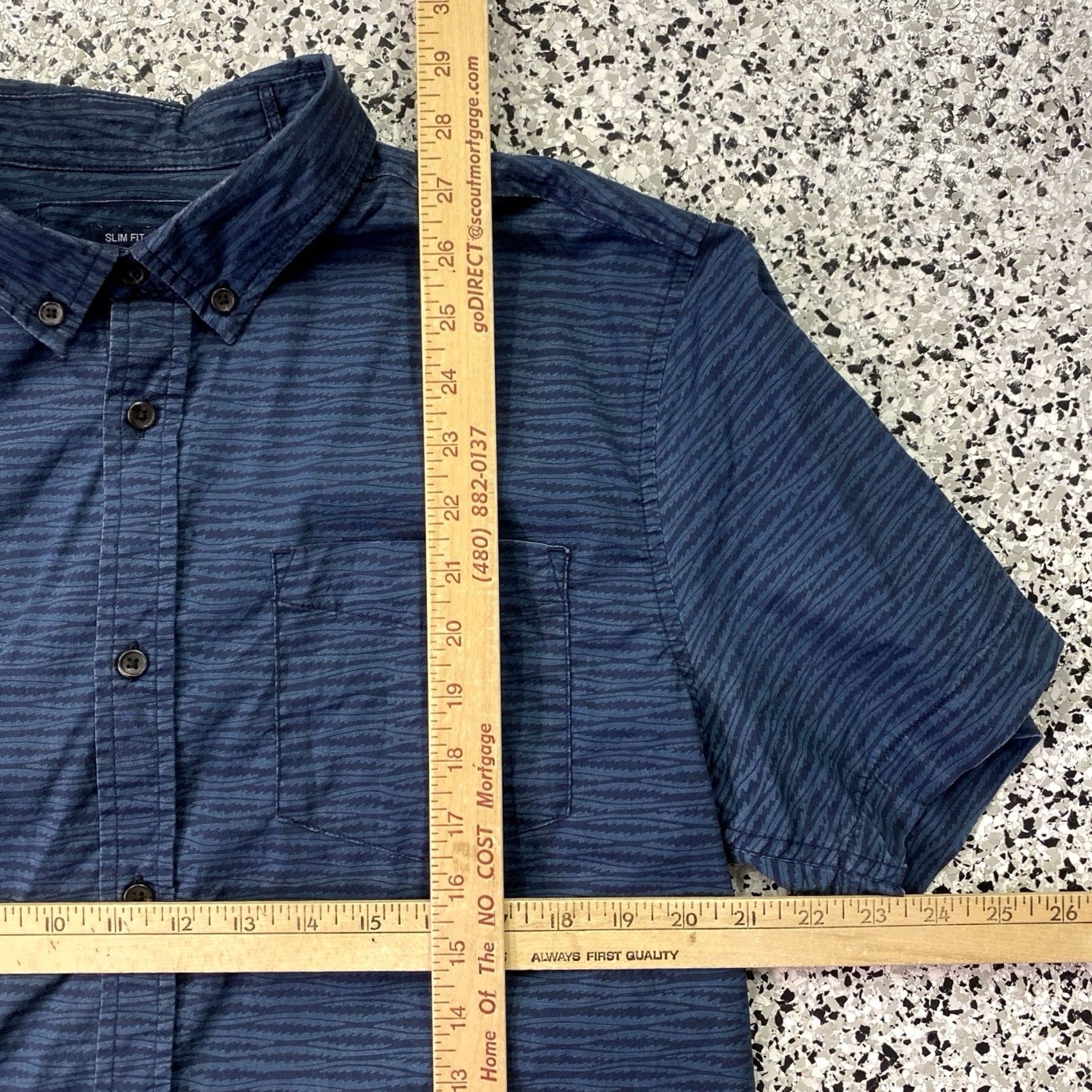 Prana prAna Button-Up Shirt Mens L Blue Slim Casual Short Sleeve Plaid Pattern Cotton Organic Blend Recycled Polyester Button Front Pocket Size US L / EU 52-54 / 3 - 2 Thumbnail