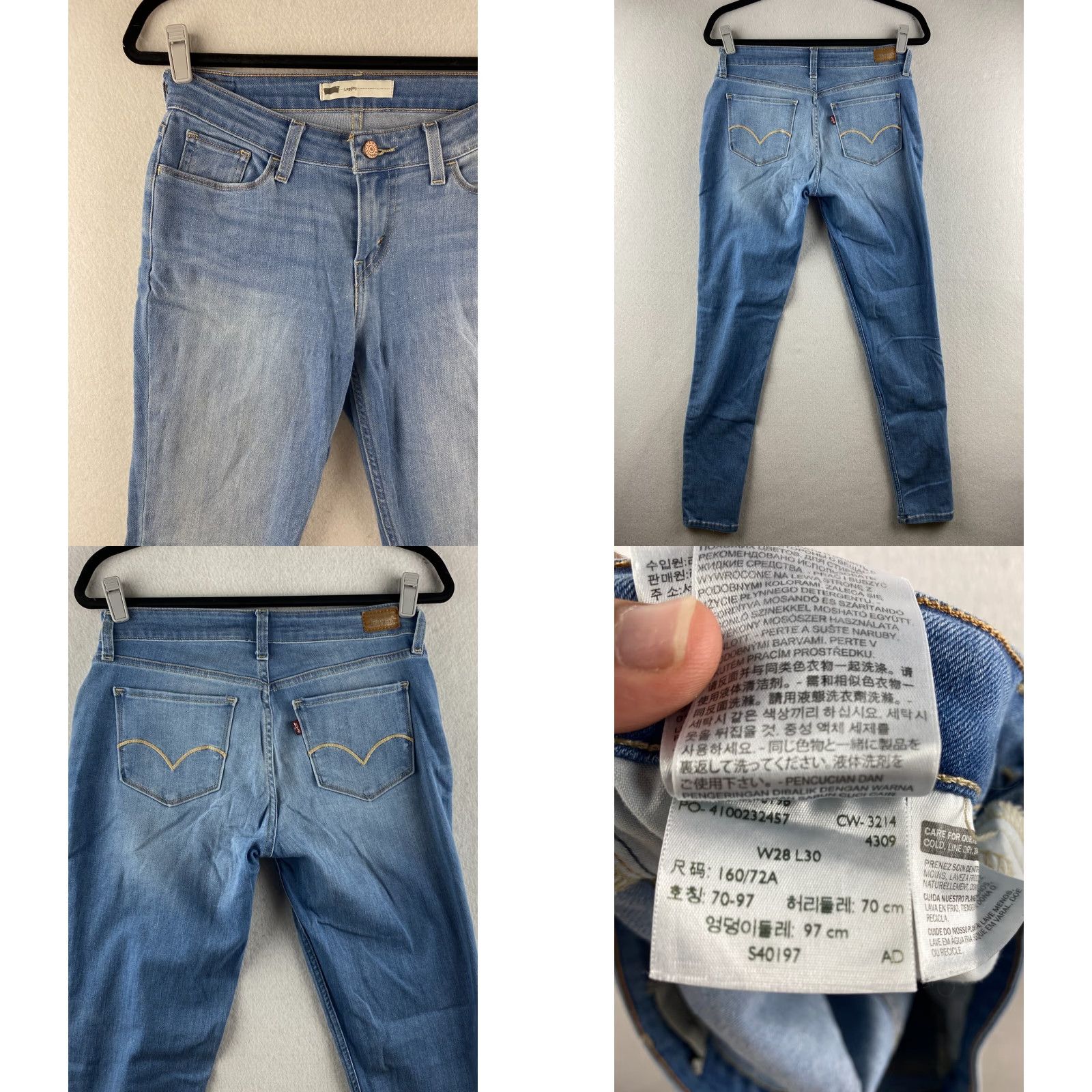 Levi's Levi's Jeans Legging 28 Blue Ankle Tapper Distressed Denim 28x30 Womens Regular Mid Rise 5-Pocket Denim Jeans Size 28" / US 6 / IT 42 - 8 Thumbnail
