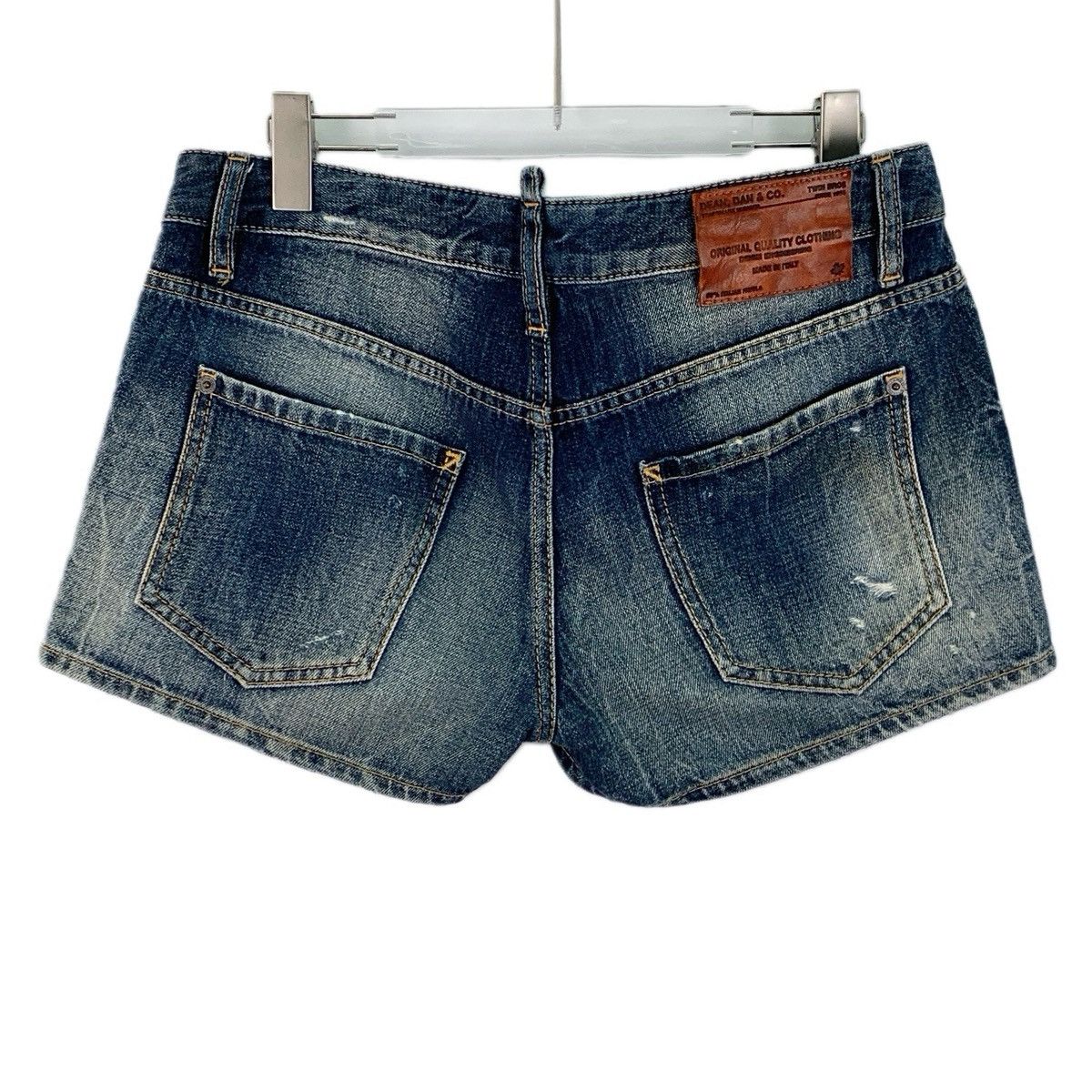 Dsquared2 Dsquared2 Dark Blue Washed Distressed Denim Shorts K26WX Size 30" / US 8 / IT 44 - 2 Thumbnail