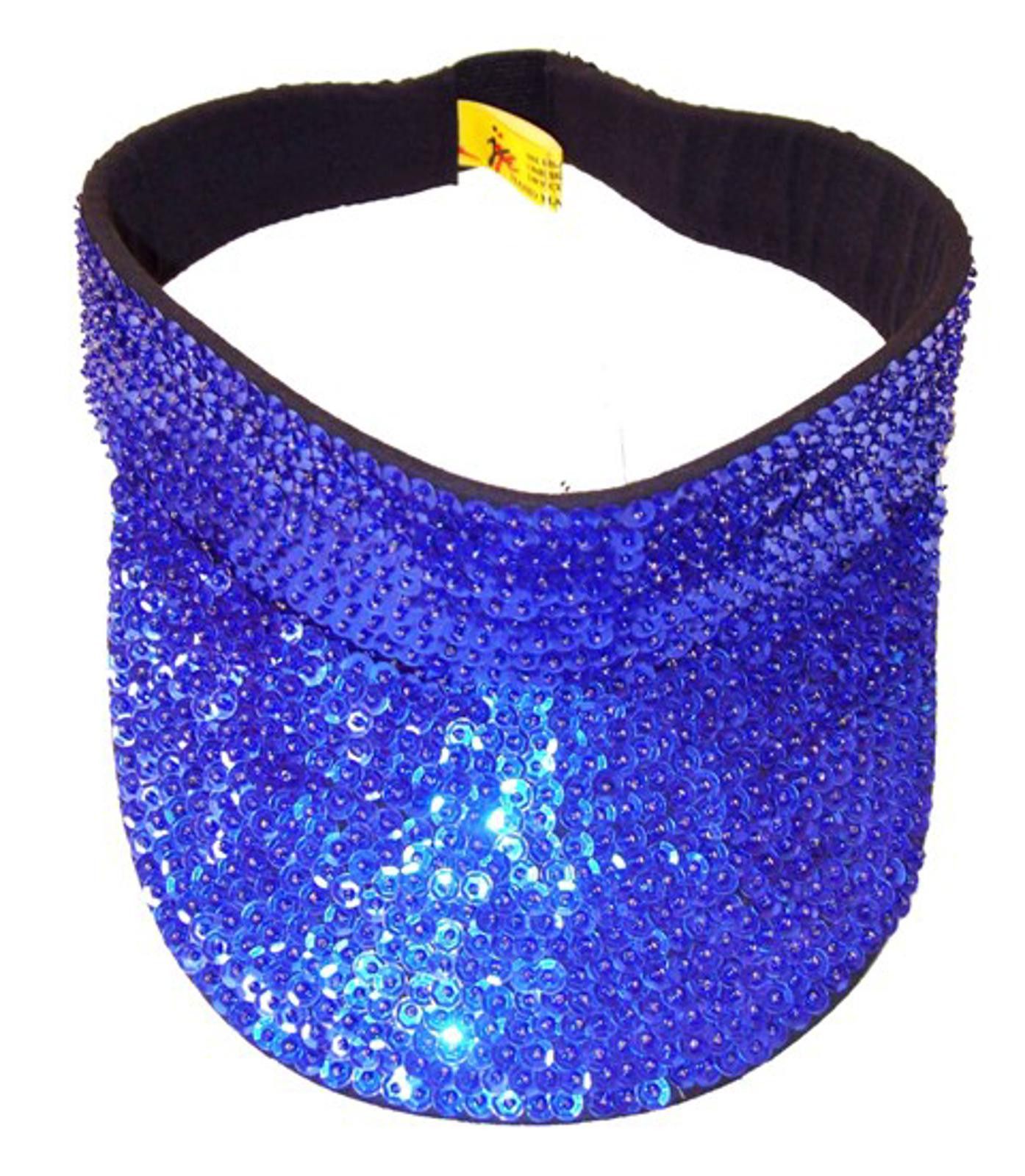 Designer Sequin Sun Visor Blue Royal Size ONE SIZE - 1 Preview