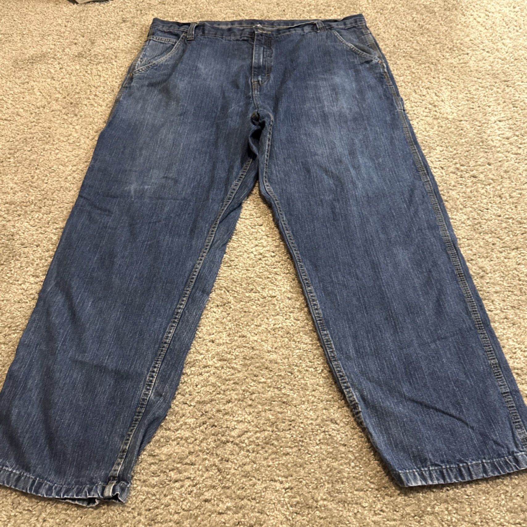 Denime Craftsman Workwear Jeans Blue Denim 42x30 Wide-Leg Men Regular Jeans Color Blue Inseam 30 Size US 42 / EU 58 - 5 Thumbnail