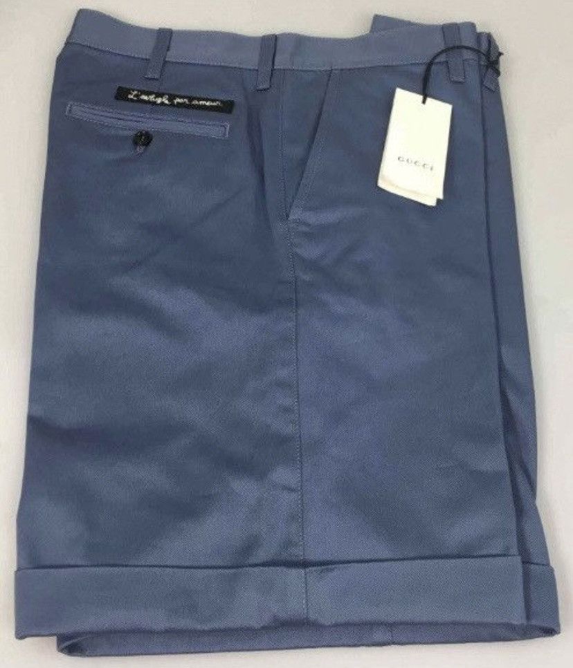 Gucci Gucci 🇮🇹 Blind for Love Thunder Blue Resort Bermudas 36 NWT Size US 36 / EU 52 - 12 Thumbnail