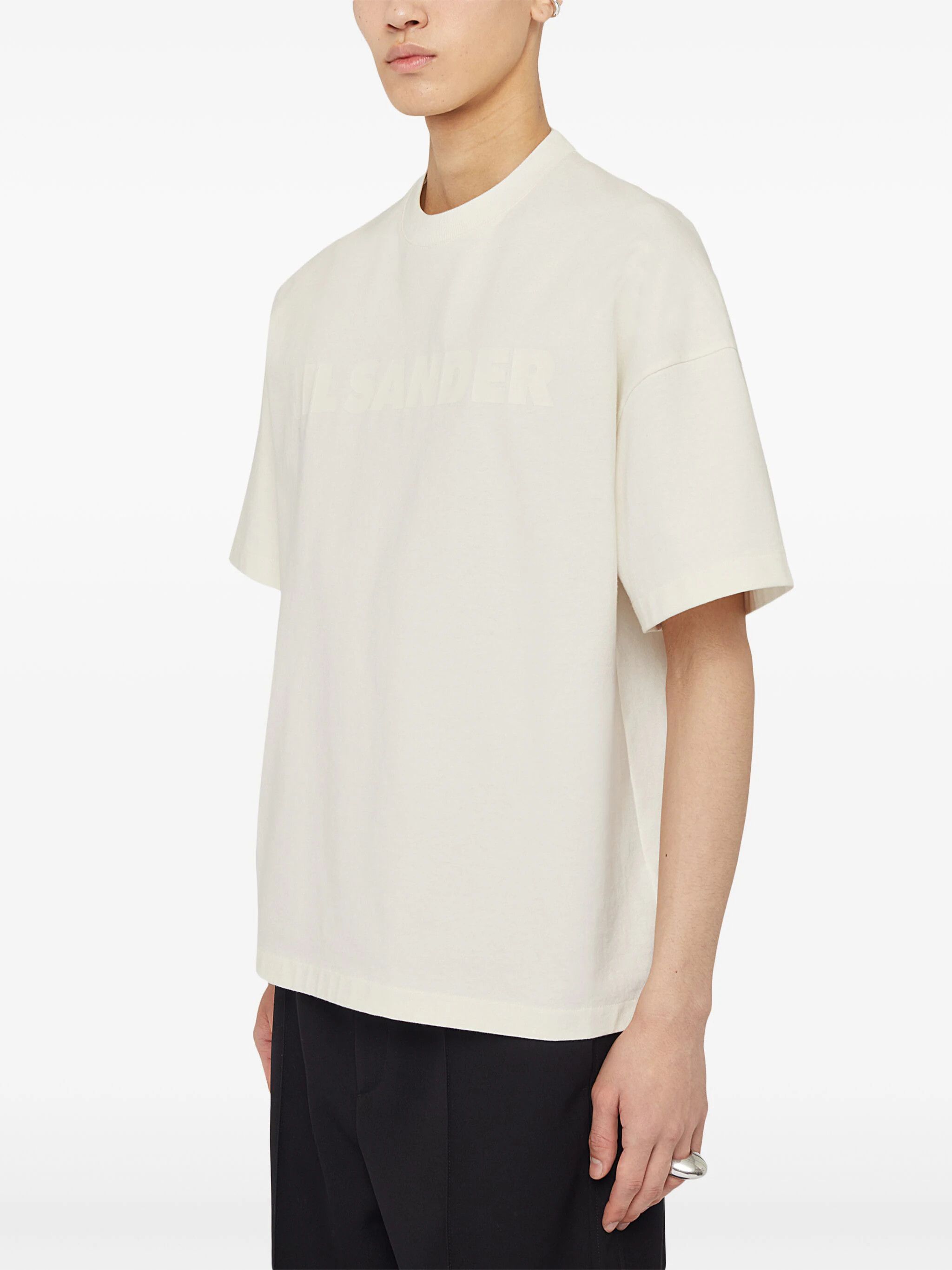 Jil Sander o1s22i1n1024 Logo Print Boxy T-Shirt in White Size US L / EU 52-54 / 3 - 4 Thumbnail