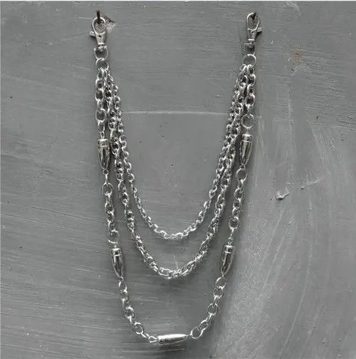 Jewelry Bullet 3 Layer long chain , Wallet Chain Size ONE SIZE - 3 Thumbnail
