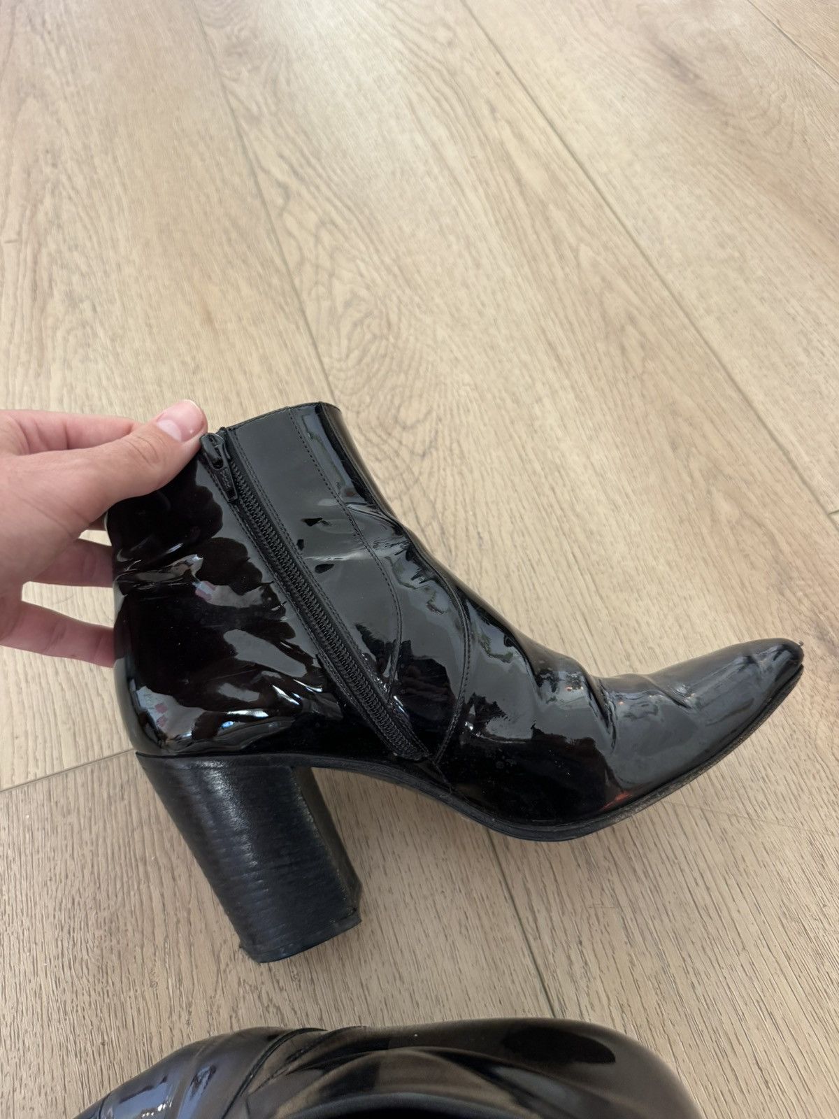 Saint Laurent Paris FW15 French 85 Patent boots Size US 7 / EU 40 - 6 Thumbnail