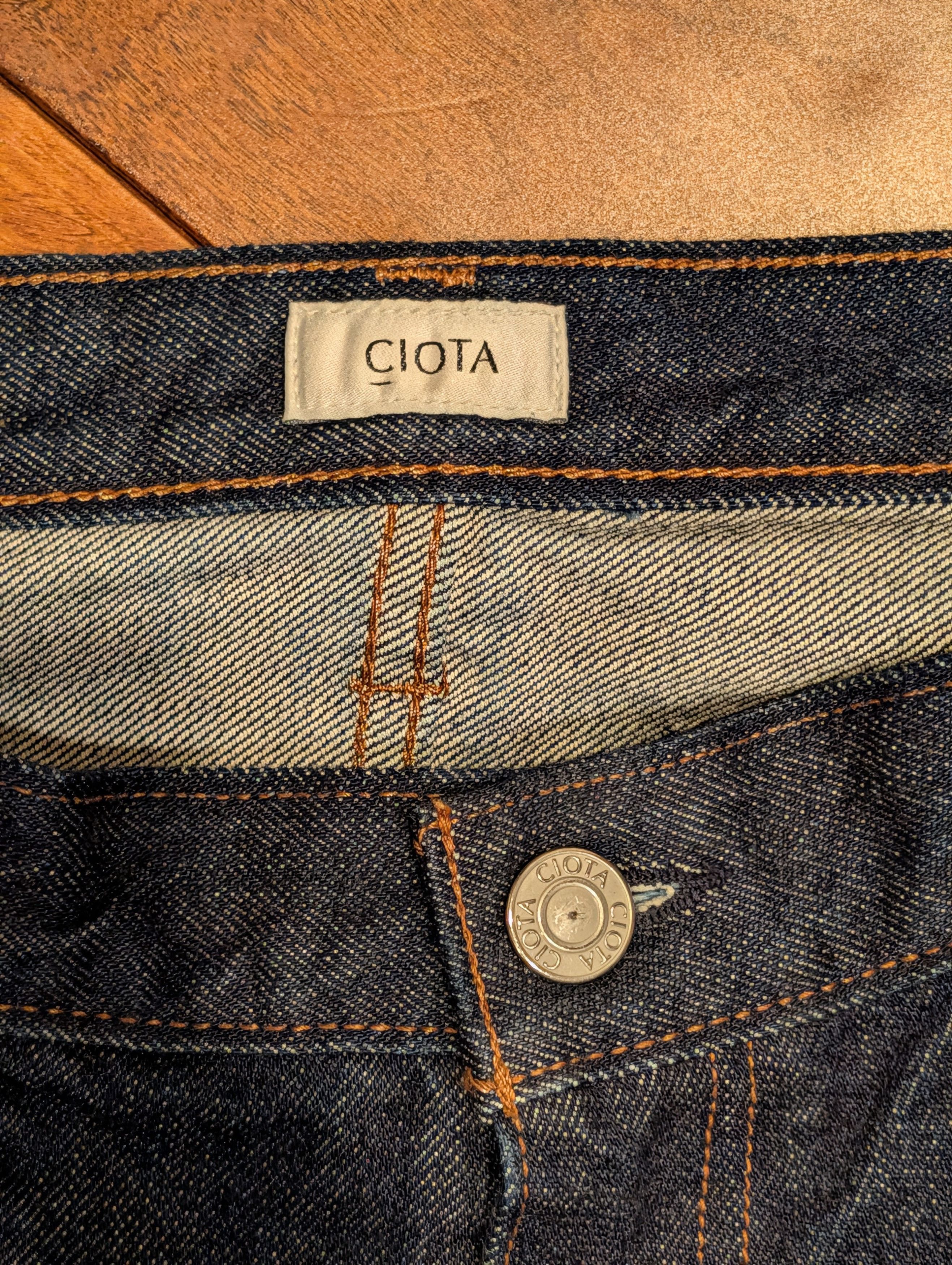 Ciota NEW CIOTA Baggy 5 Pocket Selvedge Suvin Cotton Denim Navy Size US 34 / EU 50 - 3 Thumbnail