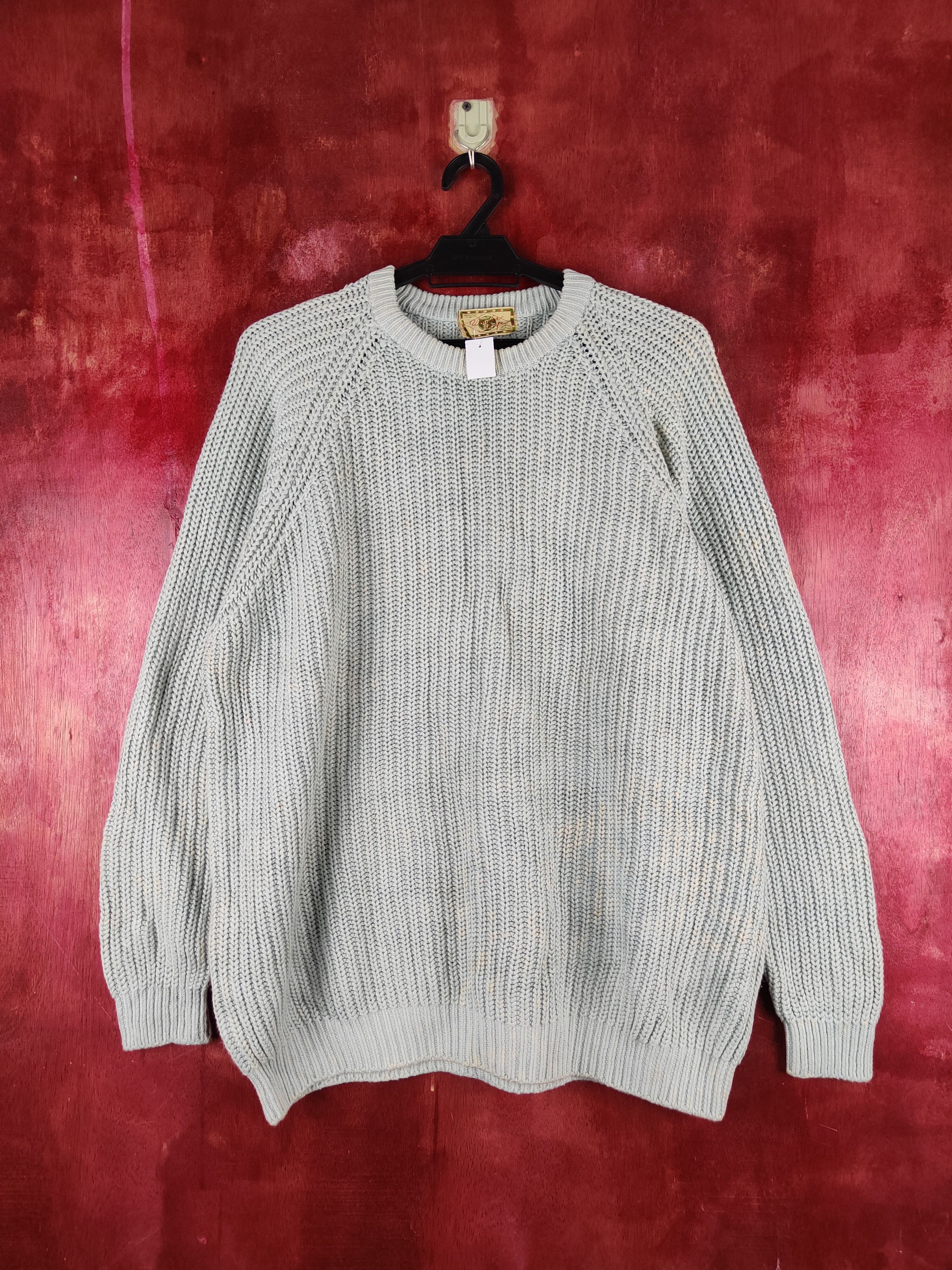 Image of Homespun Knitwear x Vintage Wonder Stafe Blue Faded Knitwear Sweatshirts S2373 in Baby Blue, Women'