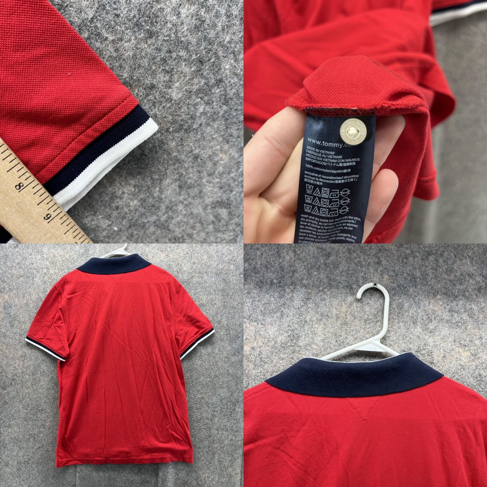 Tommy Hilfiger Tommy Hilfiger Polo Shirt Men XL Red Regular Fit Short Sleeve Button Collar 100% Cotton Logo Solid Vintage: No Size US XL / EU 56 / 4 - 8 Thumbnail